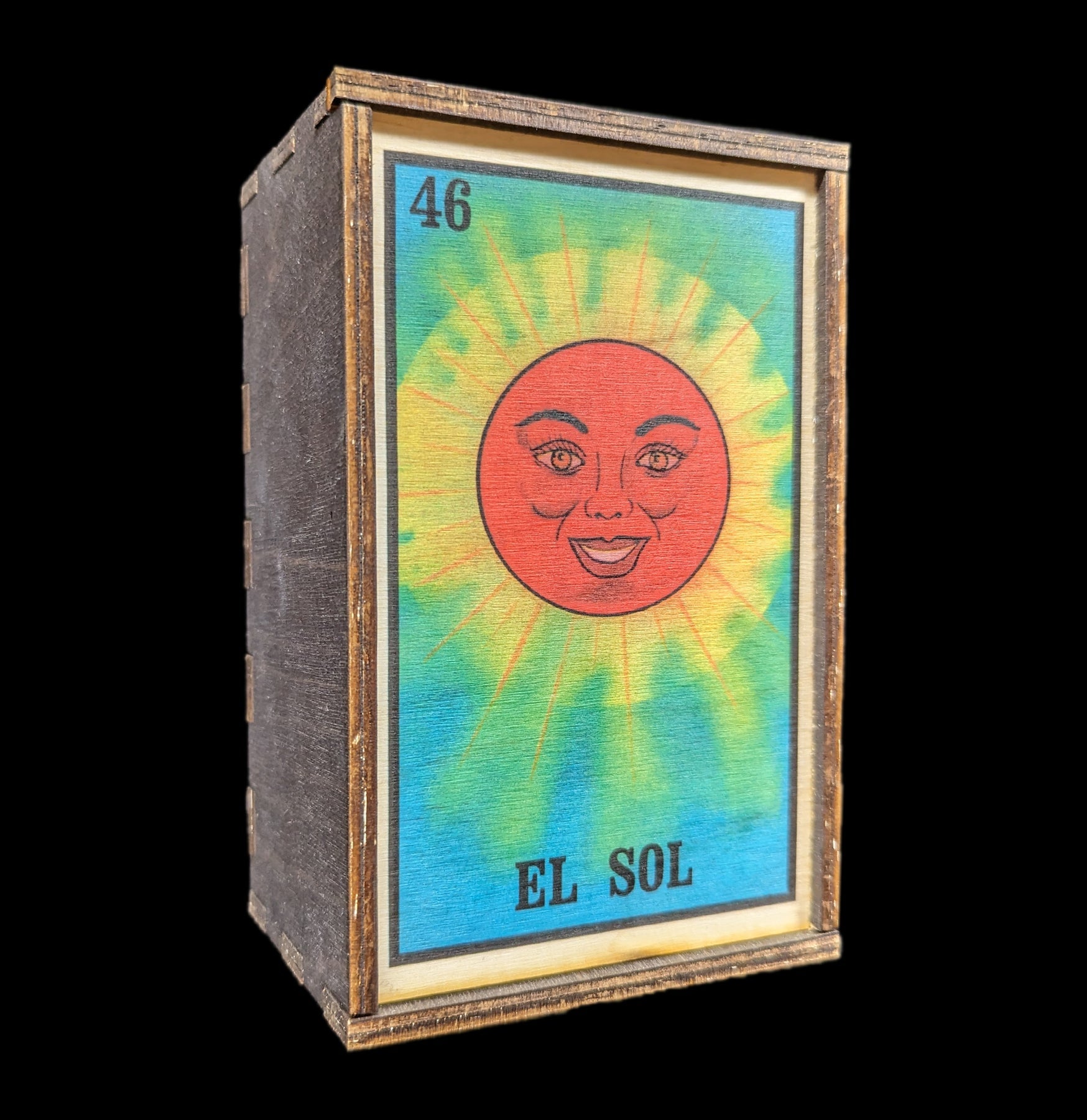 Loteria Sol Tarot Card Box - Premium Wooden Storage Case for Tarot Decks, Oracle Cards & Divination Tools - Perfect for Psychic Readings, Meditation & Spiritual Practices