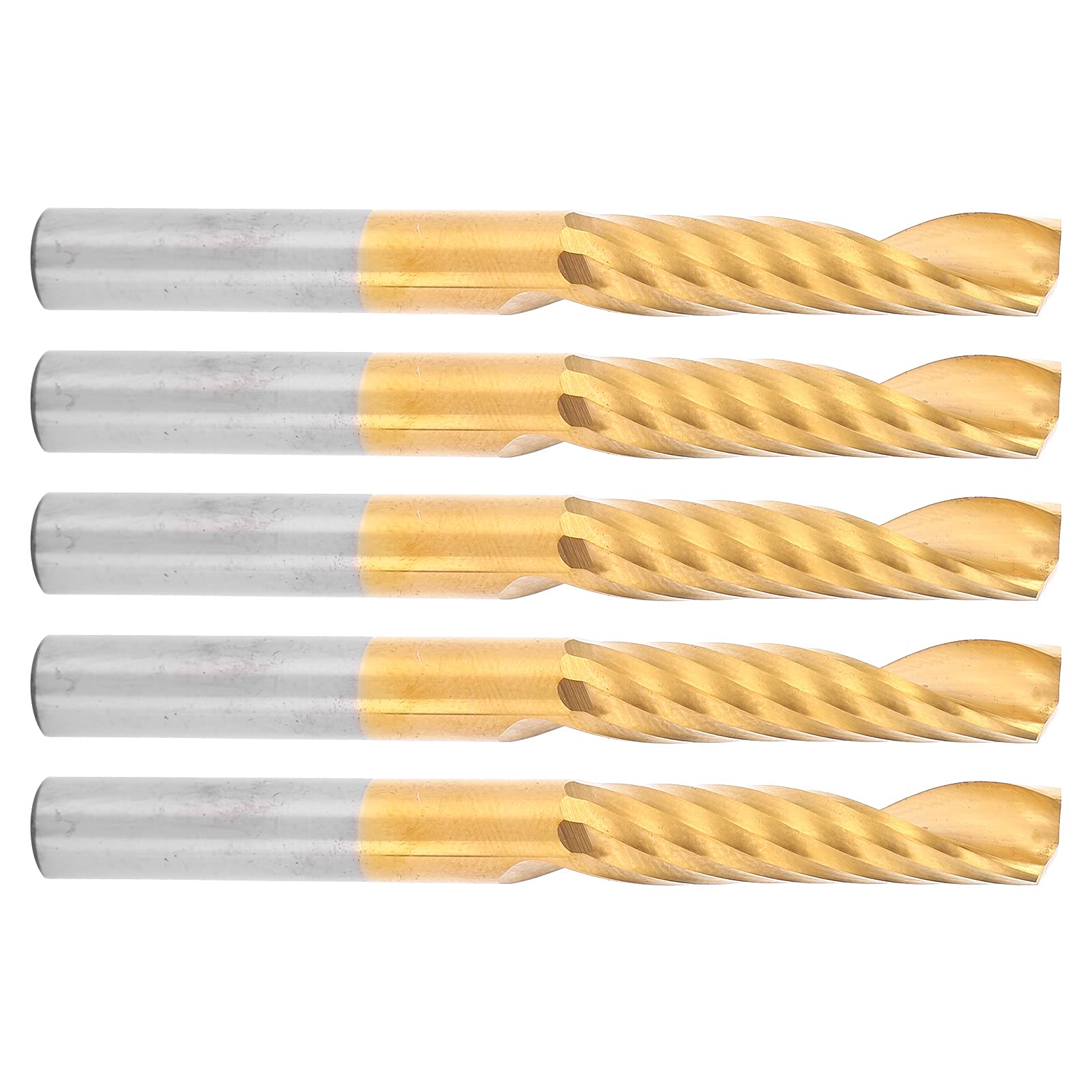 5pcs Spiral Router Bits Set - CNC End Mill for Wood & Metal Repair