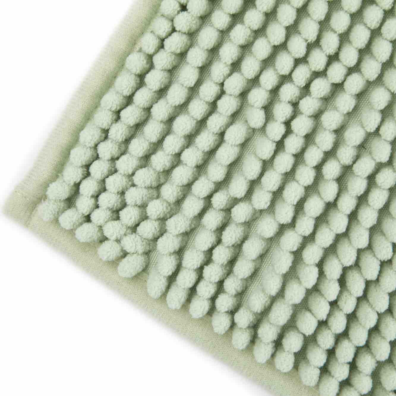 Non-Slip Sage Green Noodle Bath Mat - Soft & Absorbent for Bathroom, Shower, Spa - Eco-Friendly & Quick-Drying