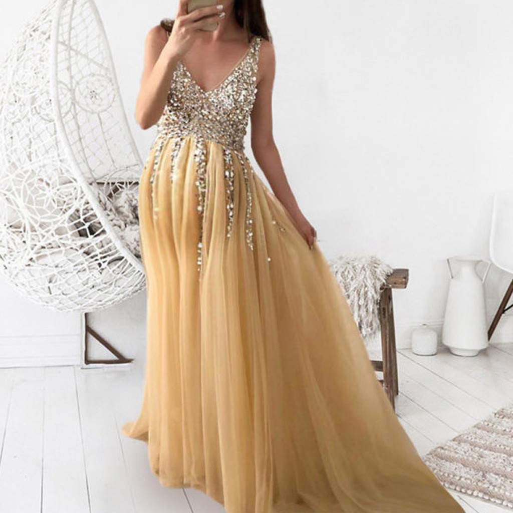 Elegant Maternity Maxi Dress with Sequins - Short Sleeve Solid Color Photoshoot Dress for Pregnant Women | Perfect for Baby Showers, Maternity Photography & Special Occasions
