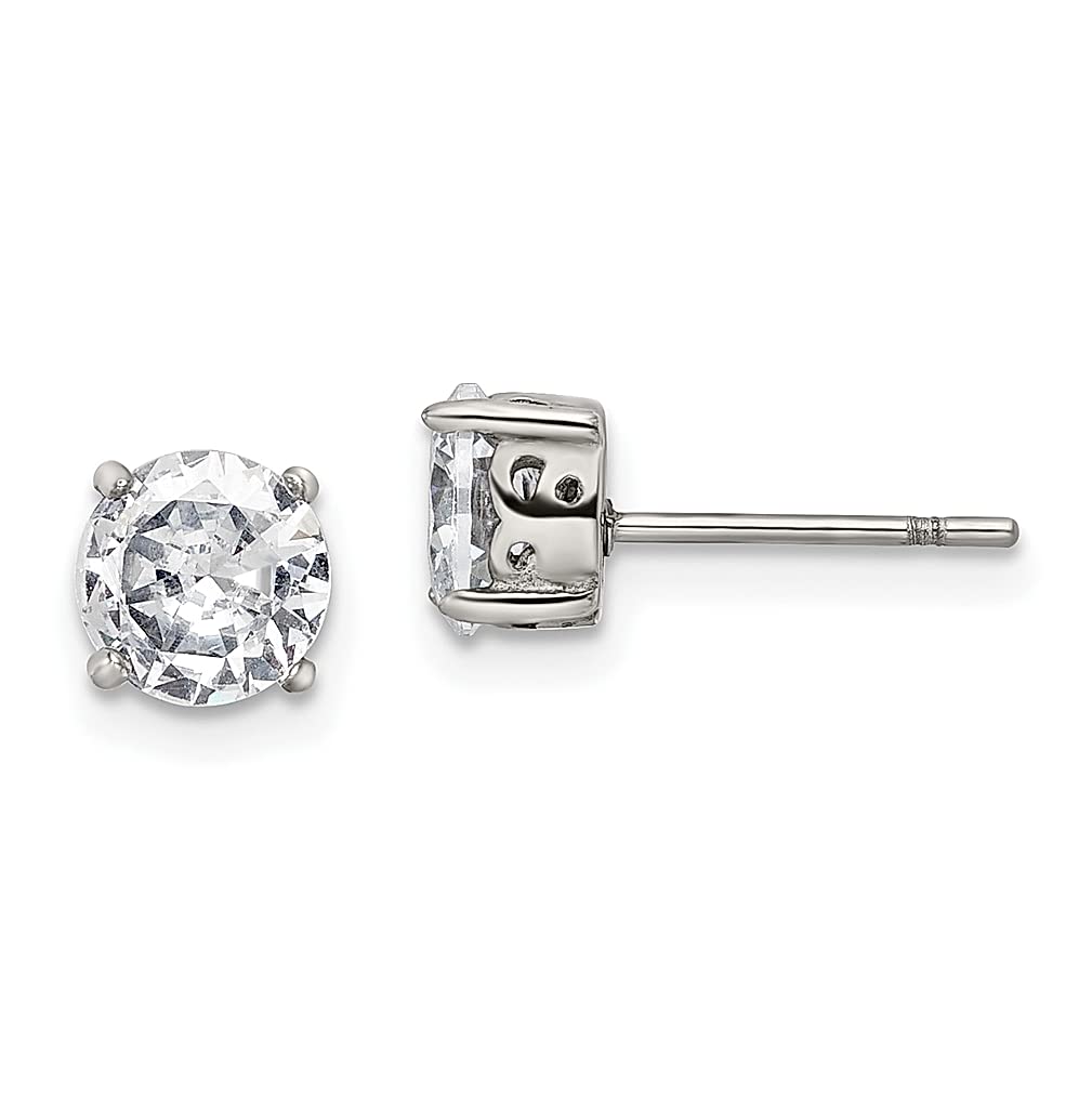 Stainless Steel Cubic Zirconia CZ Post Stud Earrings for Women - Elegant Fashion Jewelry Gift Set for Her | Perfect for Weddings, Parties & Everyday Wear