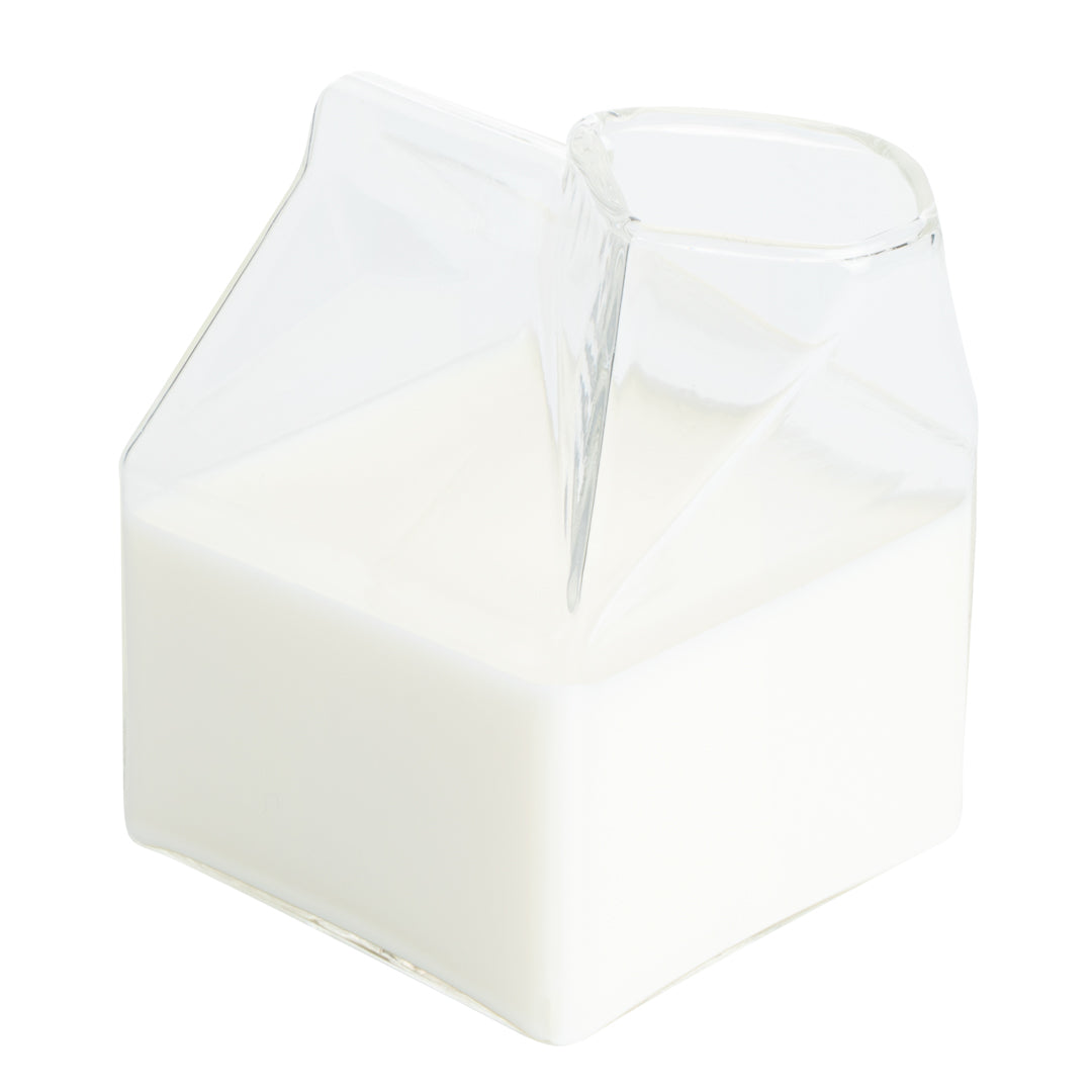 12 oz Clear Glass Milk Bottle with Lid - 3.25