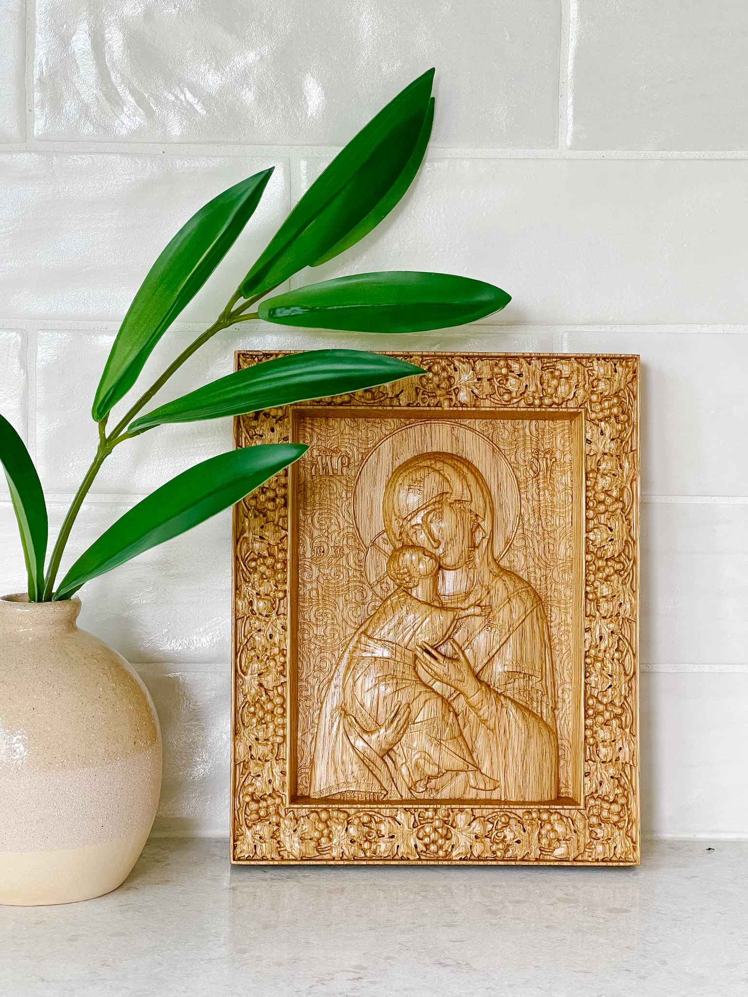 Our Lady of Tenderness Icon - Hand-Painted Orthodox Christian Religious Art - Perfect for Home Altar, Church Decor & Spiritual Gifts