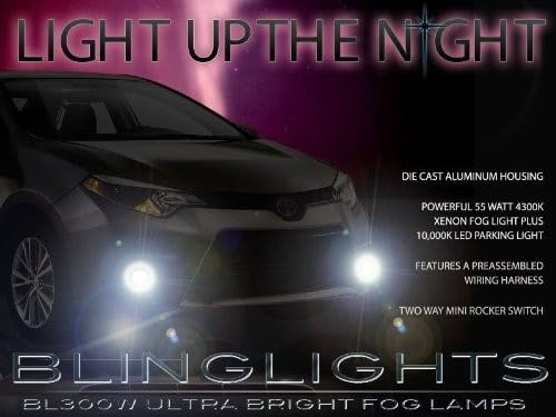 Xenon Halogen Fog Lights Driving Lamps Kit - Compatible with 2014-2016 Toyota Corolla L/LE Models - Durable Pair for Enhanced Night Visibility & Safety in Rain/Fog Conditions