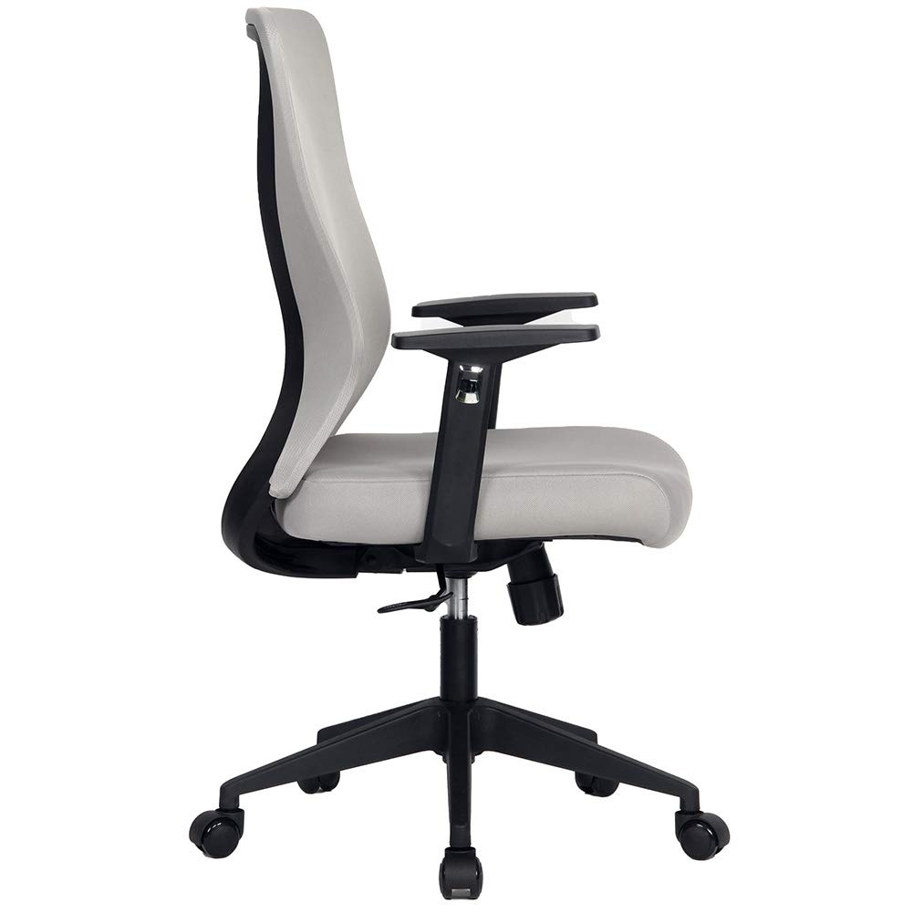 Modern Xelo Solo Mid-Back Ergonomic Office Chair - Adjustable Height Swivel Task Chair with Lumbar Support for Home & Office (Black/Gray) - Perfect for Long Work Hours, Gaming & Remote Work