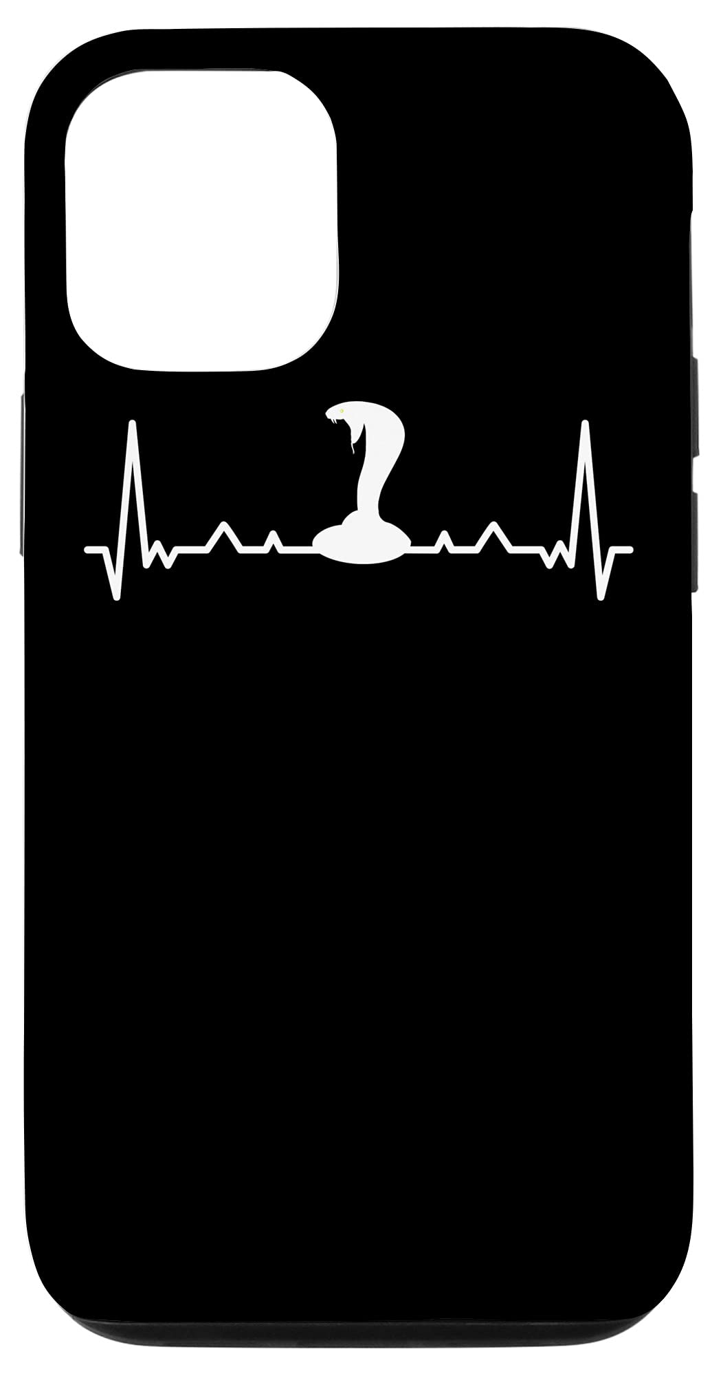 iPhone 12/12 Pro Heartbeat & Snake Silhouette Protective Phone Case - Trendy Design for Everyday Use, Travel & Fashion Accessory