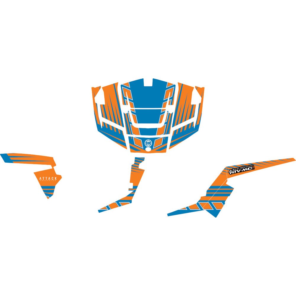 Attack Graphics BRUTE Complete UTV Graphics Kit - Orange/Voodoo Blue Design | High-Quality Vinyl Decals for Side-by-Side ATVs | Perfect for Off-Road Adventures, Trail Riding & Dirt Racing