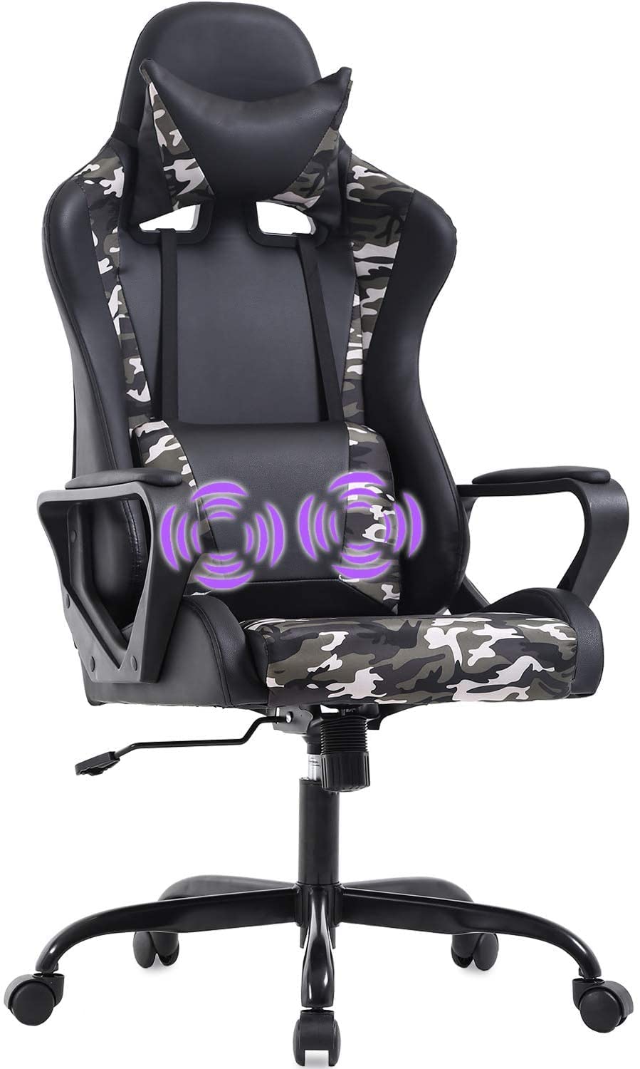 YYkokocat Ergonomic Gaming Chair - High Back Racing Style Office Chair with Lumbar Support & Adjustable Arms for Adults, Computer Desk Task Swivel Chair - Perfect for Gaming, Working & Home Office Use (Camo)