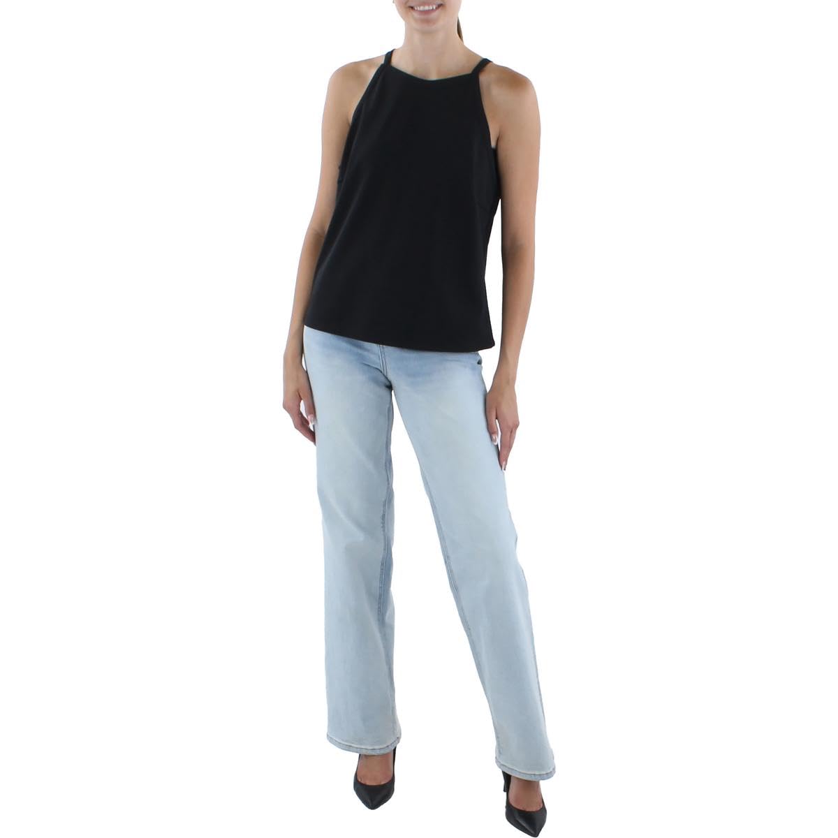 Theory Women's Cropped Halter Top - Summer Sleeveless Casual Blouse for Beach & Vacation Outfits | Perfect for Pool Parties, Date Nights & Weekend Getaways