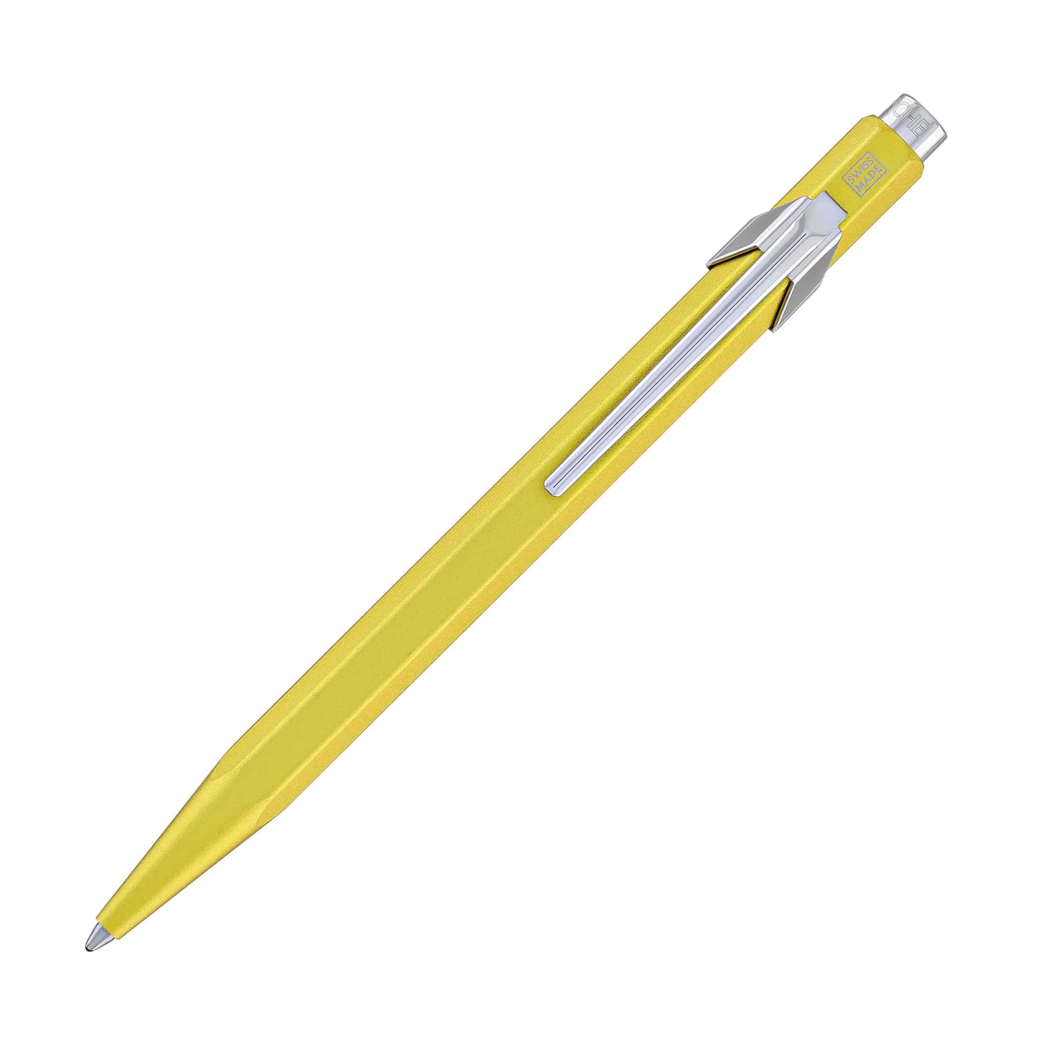 Premium Caran d'Ache 849 COLORMAT X Ballpoint Pen - Vibrant Yellow Ink for Smooth Writing - Perfect for Office, School & Artistic Sketching