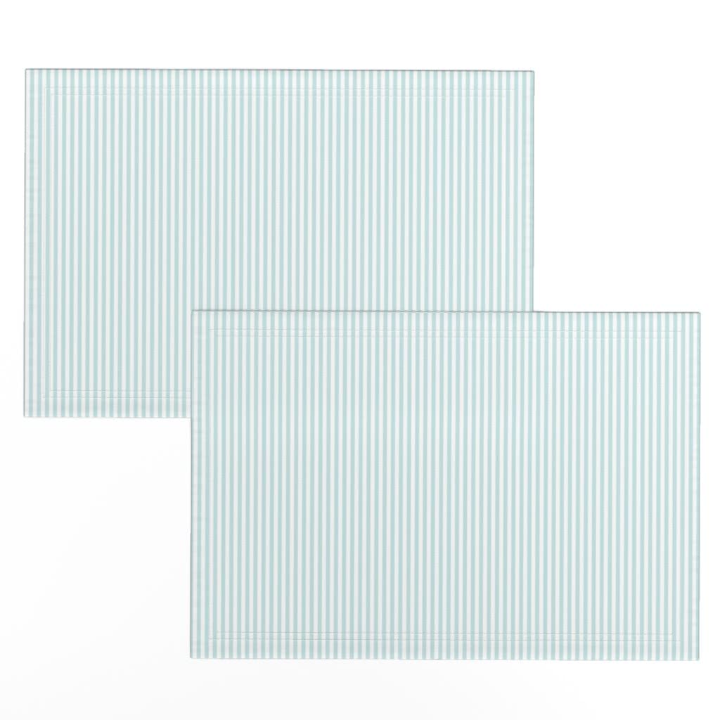 Premium Linen Cotton Canvas Placemats Set of 2 - Seersucker Stripe Pattern in Pastel Blue | Eco-Friendly Table Decor for Dining Room, Kitchen & Outdoor Entertaining | Washable & Durable Place Settings by Spoonflower