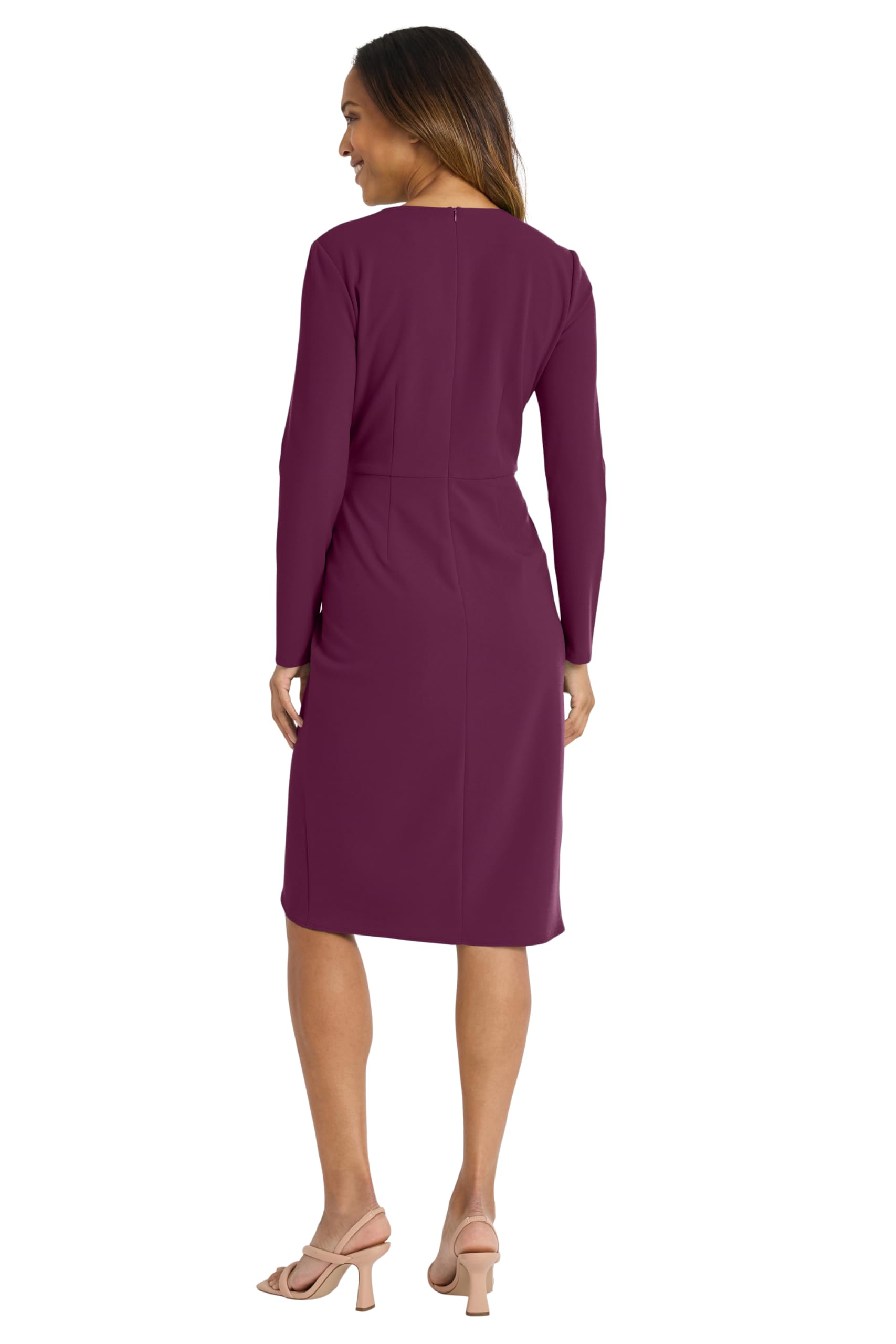 Maggy London Women's Long Sleeve Wrap Dress - Elegant Cocktail, Wedding Guest & Business Casual Work Dress for Valentine's Day, Office Parties & Special Occasions