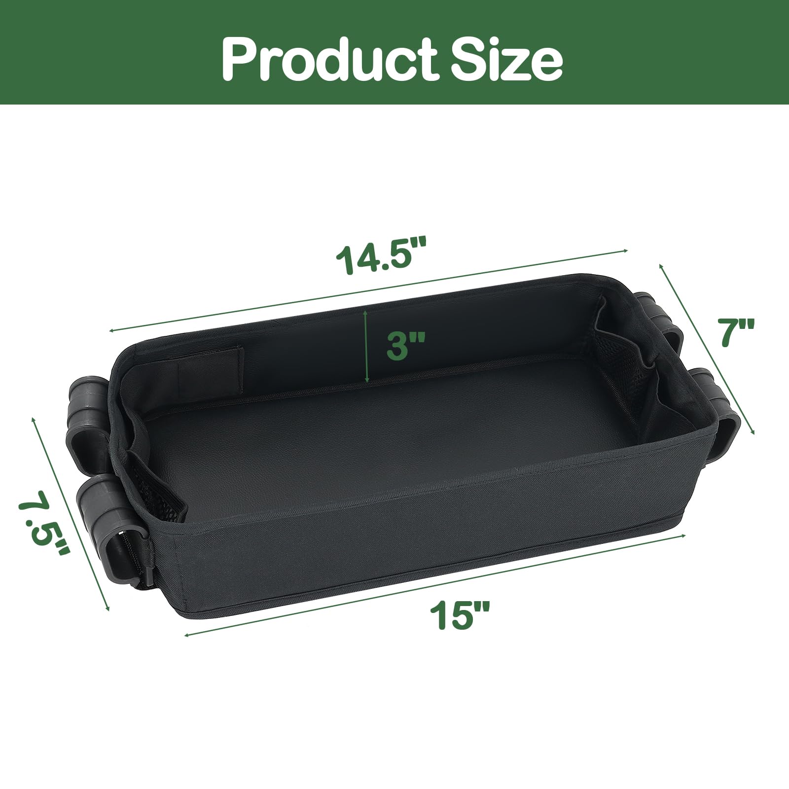 Double-Sided Stroller Snacks Tray for Wonderfold Wagon W2 Series - Waterproof Kids Snack Tray with Faux Leather Sides, 2 Cup Holders - Perfect for On-the-Go Snacking, Travel, and Outdoor Activities