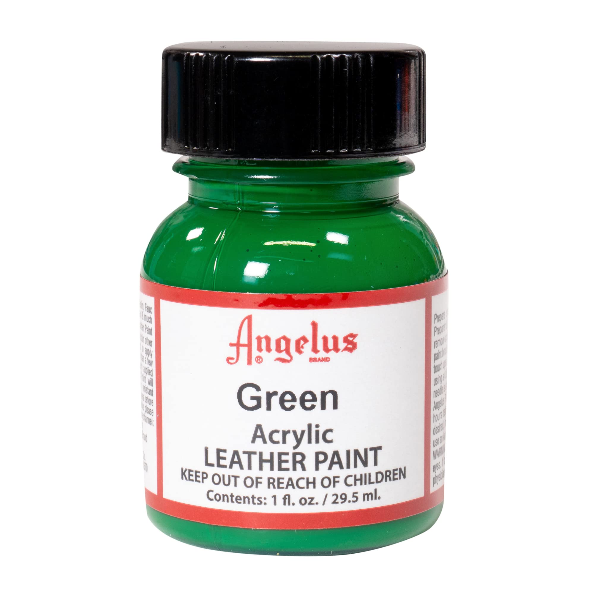 Angelus Acrylic Leather Paint - 1 oz Bottle of Vibrant Green for Leather Shoes, Bags & DIY Crafts | Long-Lasting & Waterproof Finish