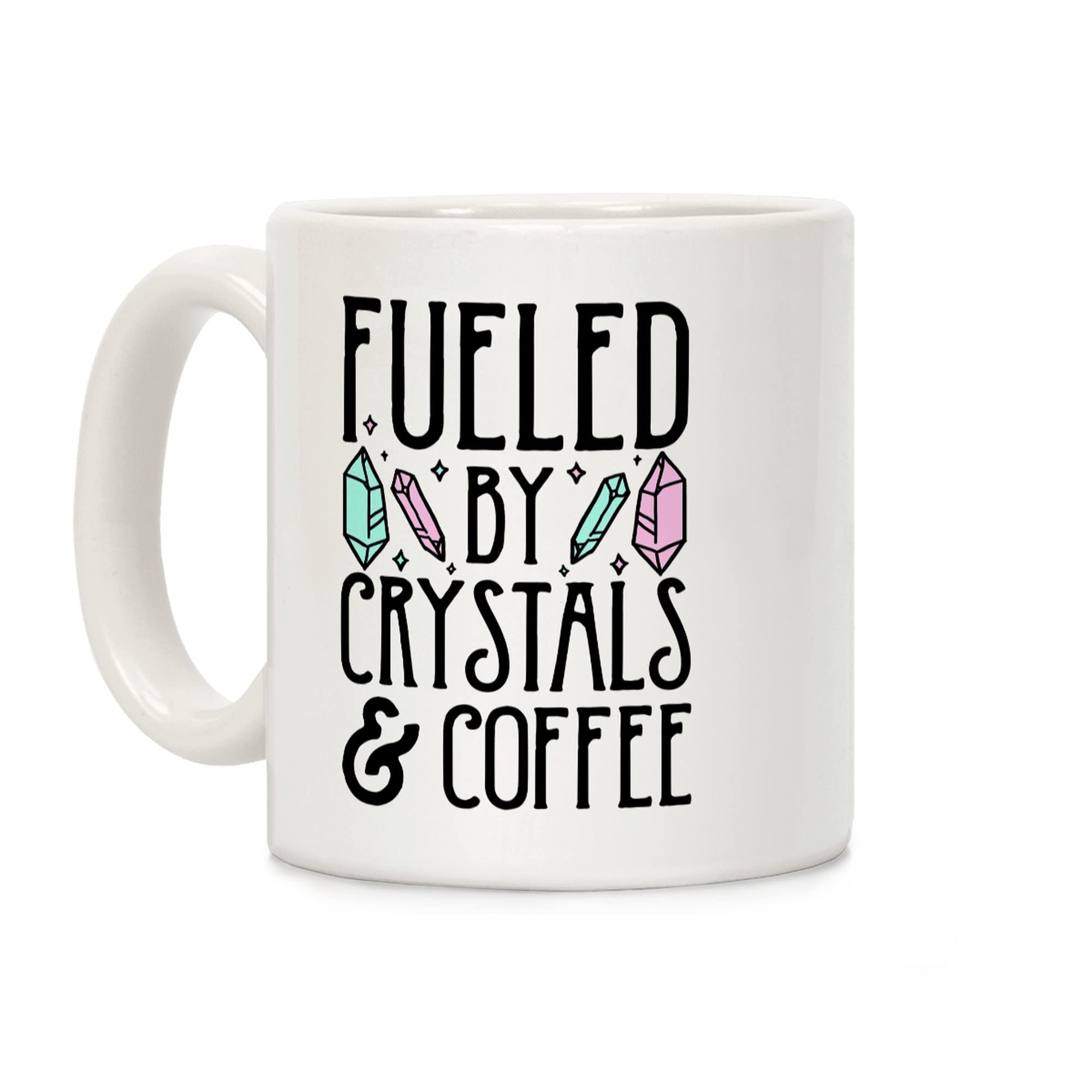 Crystal & Coffee Ceramic Mug - 11oz White for Office & Home Use