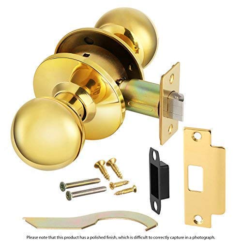 Lawrence Commercial Grade 2 Cylindrical Door Knob Lock - Polished Brass Finish, No Keys, Passage Function, UL Certified (Model LH5301OB) - Ideal for Office Buildings, Schools & High-Traffic Areas