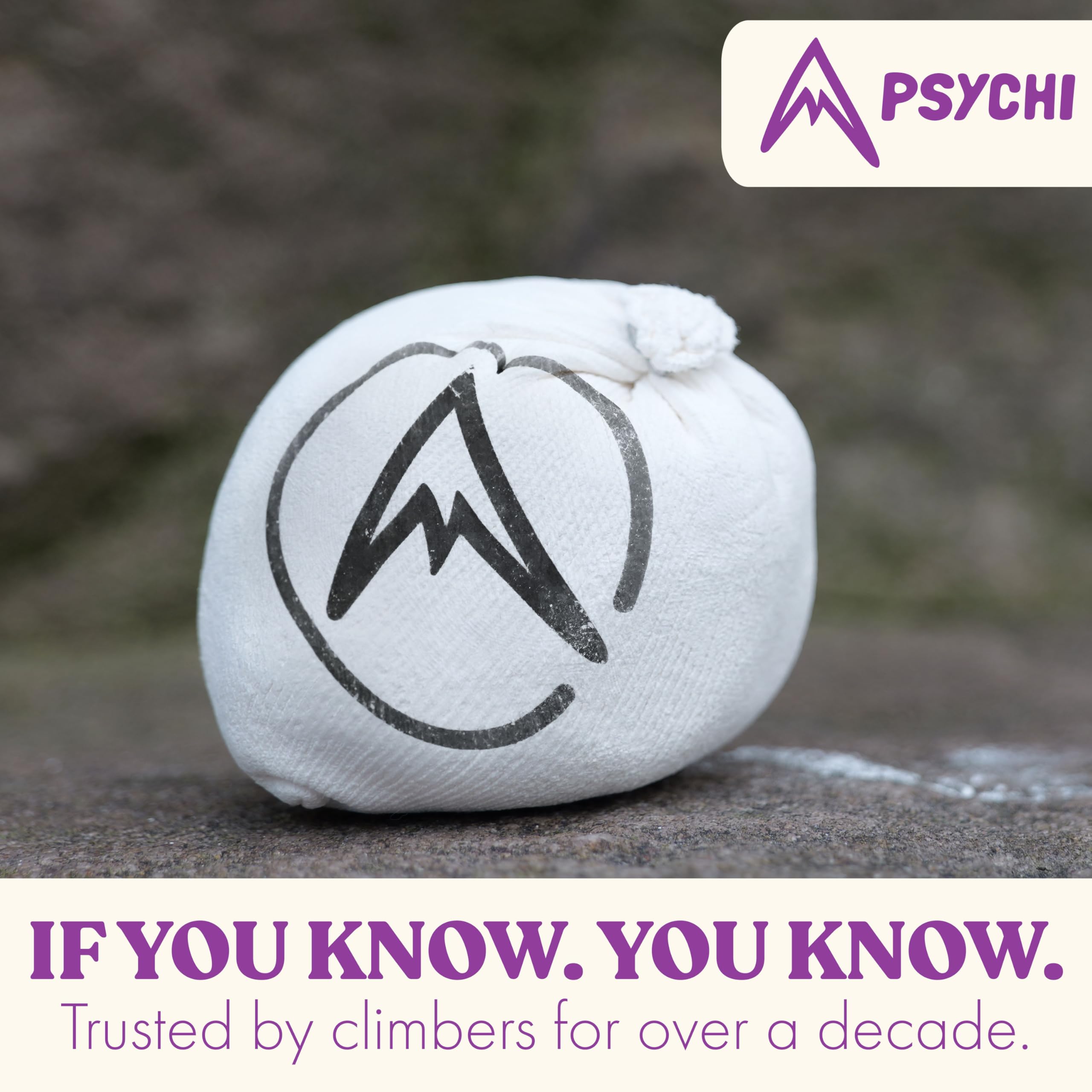 Psychi | Ultimate Grip Rock Climbing Chalk Ball - Premium Absorbent Magnesium Carbonate for Bouldering, Gymnastics & Weightlifting | Gym Bag Essential for Better Performance & Stronger Grip
