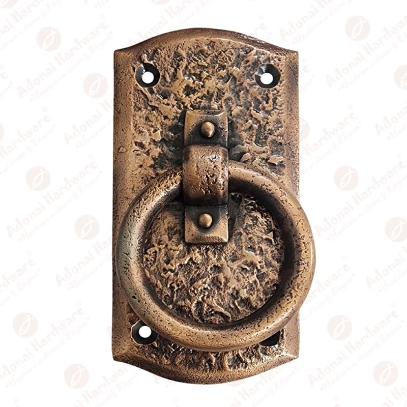 Zuriel Antique Iron Door Knocker - Set of 2 in Antique Copper Finish - Heavy Duty Rustic Entry Door Decor for Victorian Homes & Cabin Style Houses