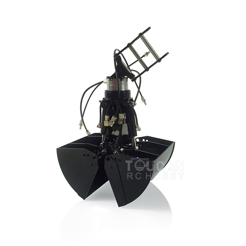 Universal RC Metal Hydraulic Grab Bucket Attachment for 1/14 Scale 946/946-3 Tracked & Wheeled Excavators - DIY Upgrade Parts for Radio Controlled Construction Toys | Perfect for RC Excavator Enthusiasts & Construction Model Collectors