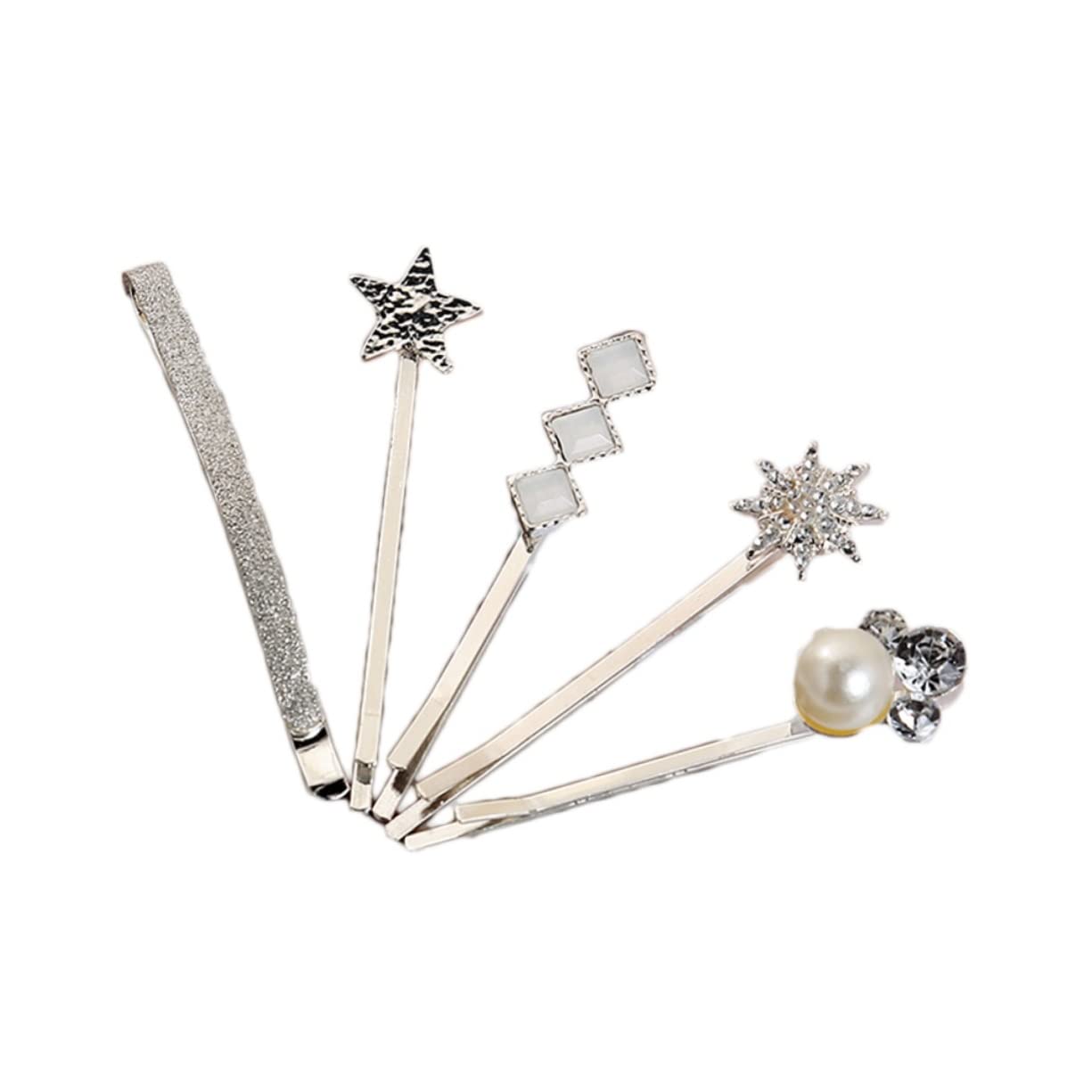 BelliFFY 5 Pcs Rhinestone Hair Clips for Women & Girls - Sparkling Barrettes, Hair Pins & Hair Accessories | Perfect for Weddings, Parties & Everyday Styling