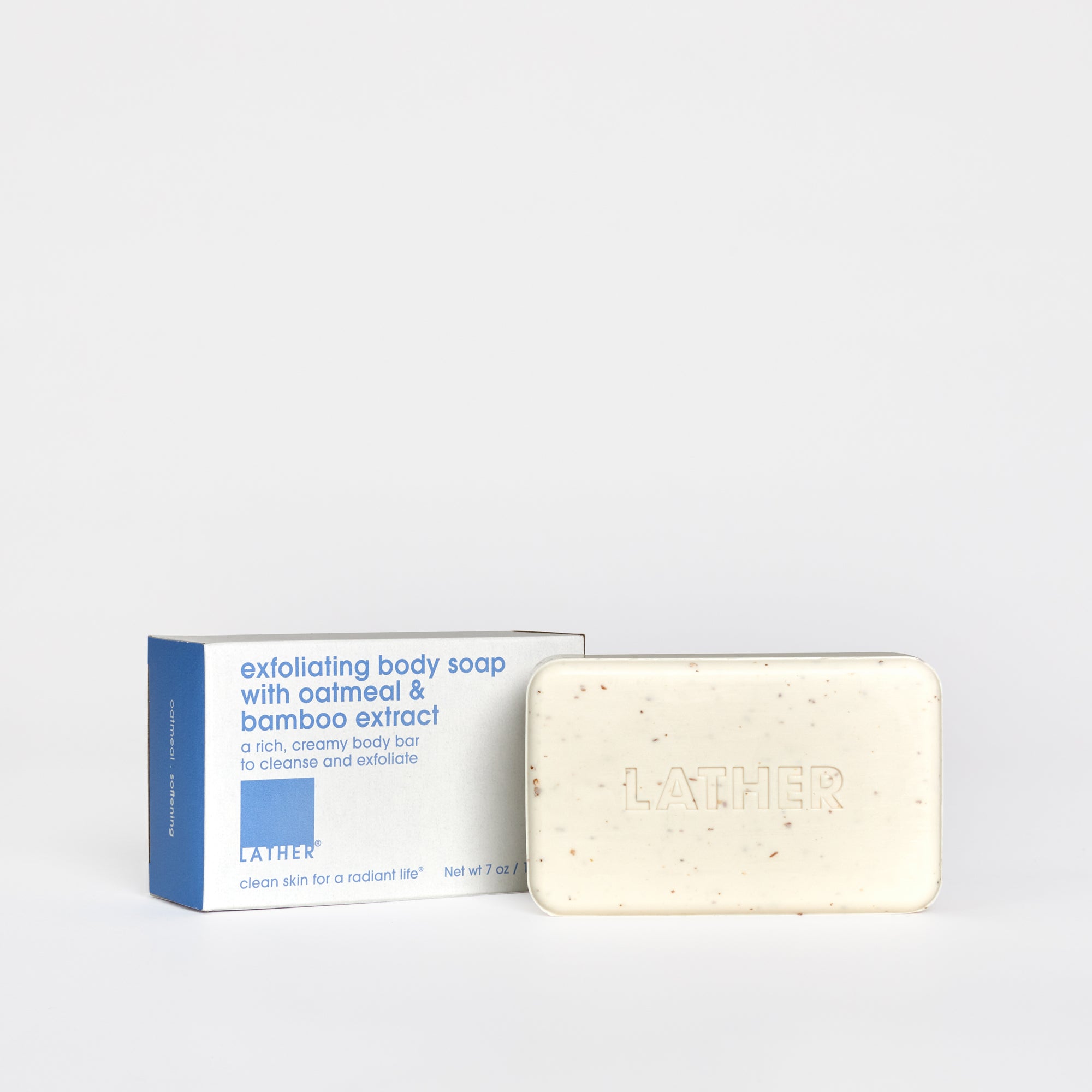 Exfoliating Body Soap with Oatmeal & Bamboo Extract - Gentle Skin Cleanser for Dry & Sensitive Skin - Perfect for Shower & Spa Day Self-Care Routine