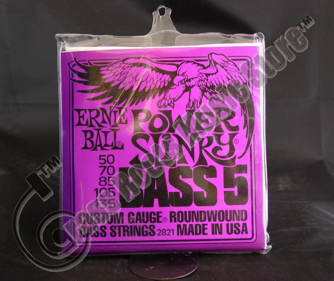 Bulk 6 Sets Ernie Ball 5-String Power Slinky (50-135) Gauge Electric Bass Guitar Strings 2821 - Perfect for Rock, Metal & Heavy Playing Styles