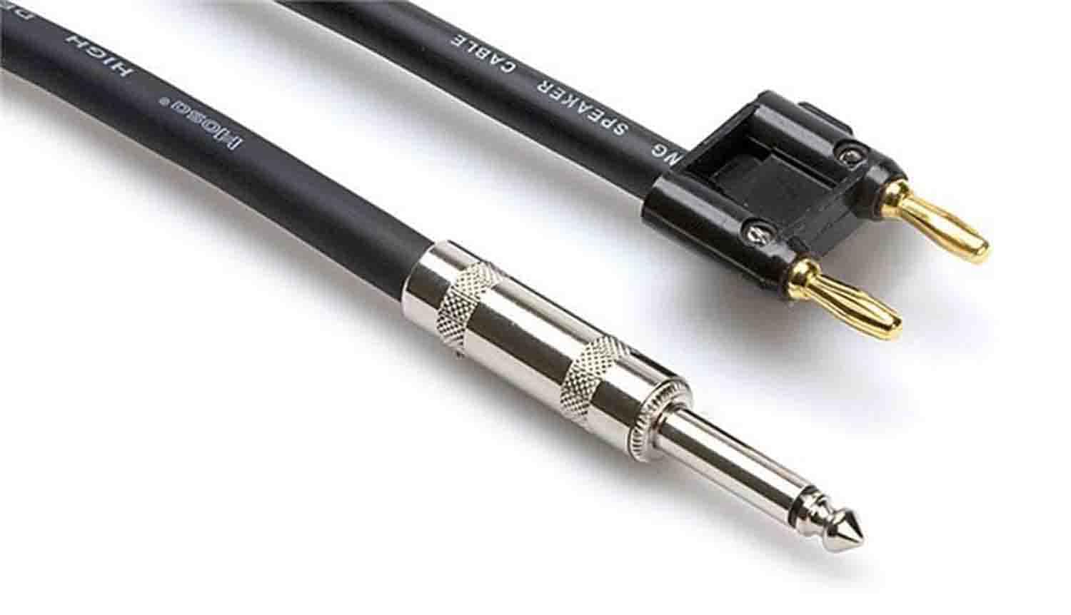 Hosa SKJ-650BN 50ft Speaker Cable - 1/4-inch TS to Dual Banana Plug - High-Quality Audio Cable for PA Systems, Studio Monitors & Home Theater Speakers