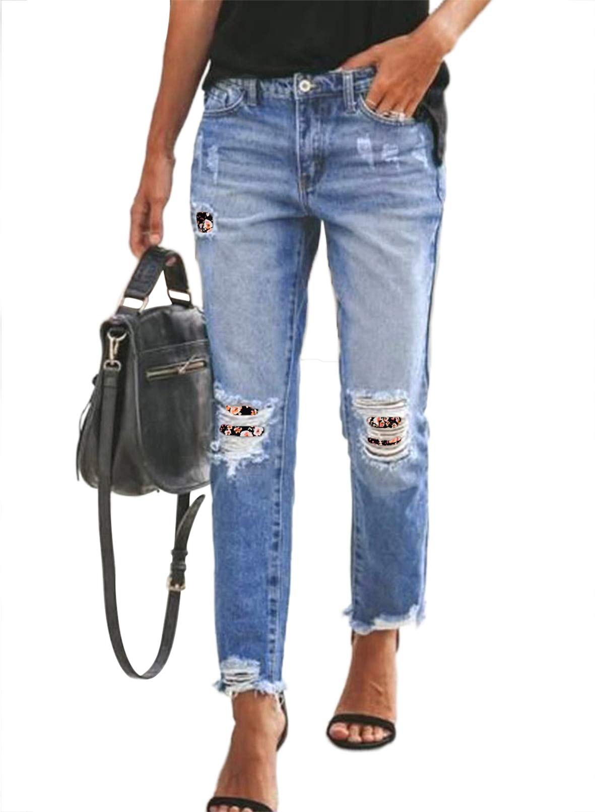 Happy Sailed Women's Stretchy Slim Fit Ripped Distressed Denim Jeans (S-XXL) - Comfortable & Stylish for Casual Wear, Parties & Everyday Outfits