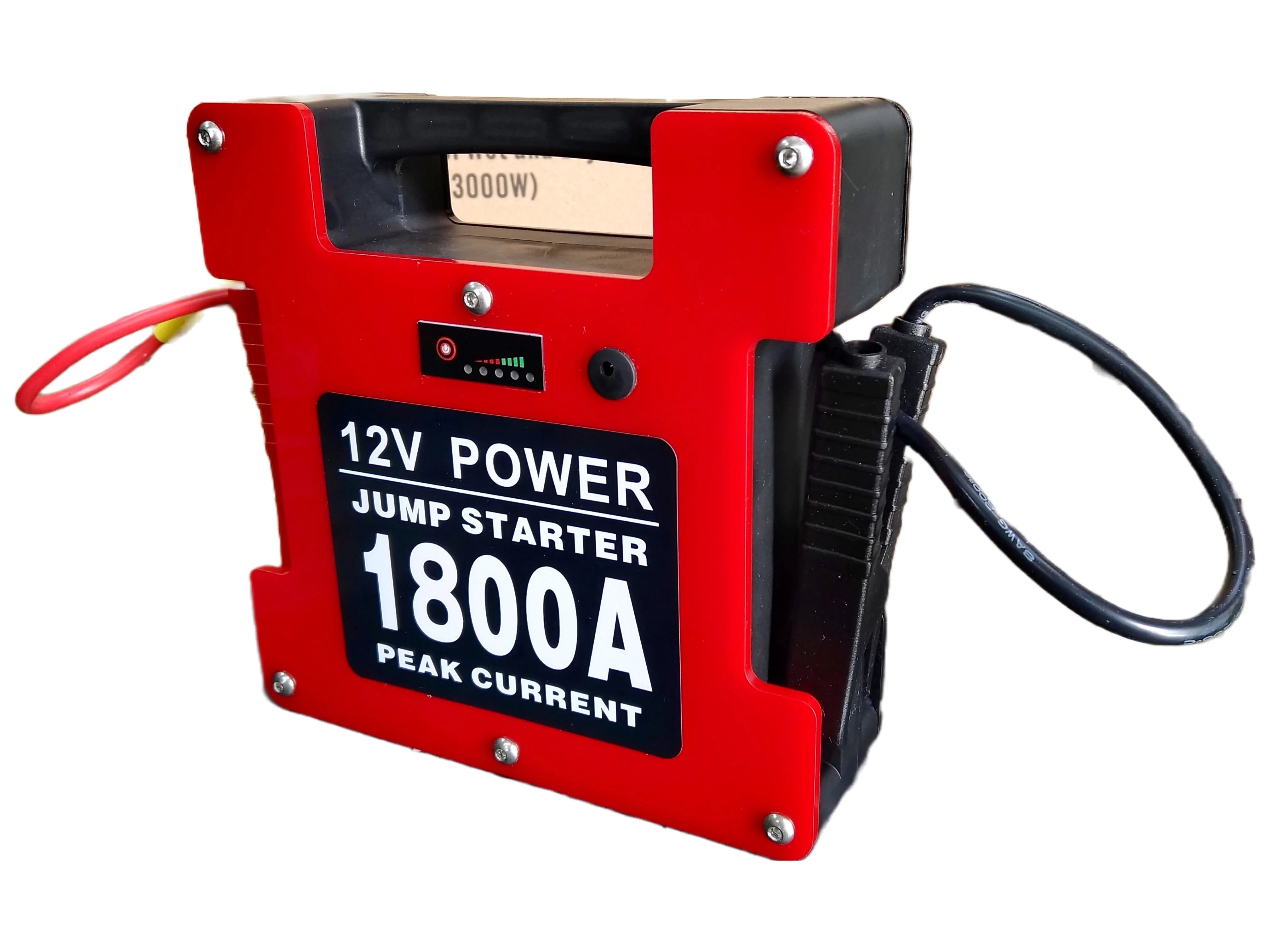 12V 1800A Car Jump Starter - Portable Power Bank for Dead Battery - Emergency Vehicle Booster - Works with Cars, Trucks, SUVs & Motorcycles - Ideal for Roadside Emergencies & Winter Starting