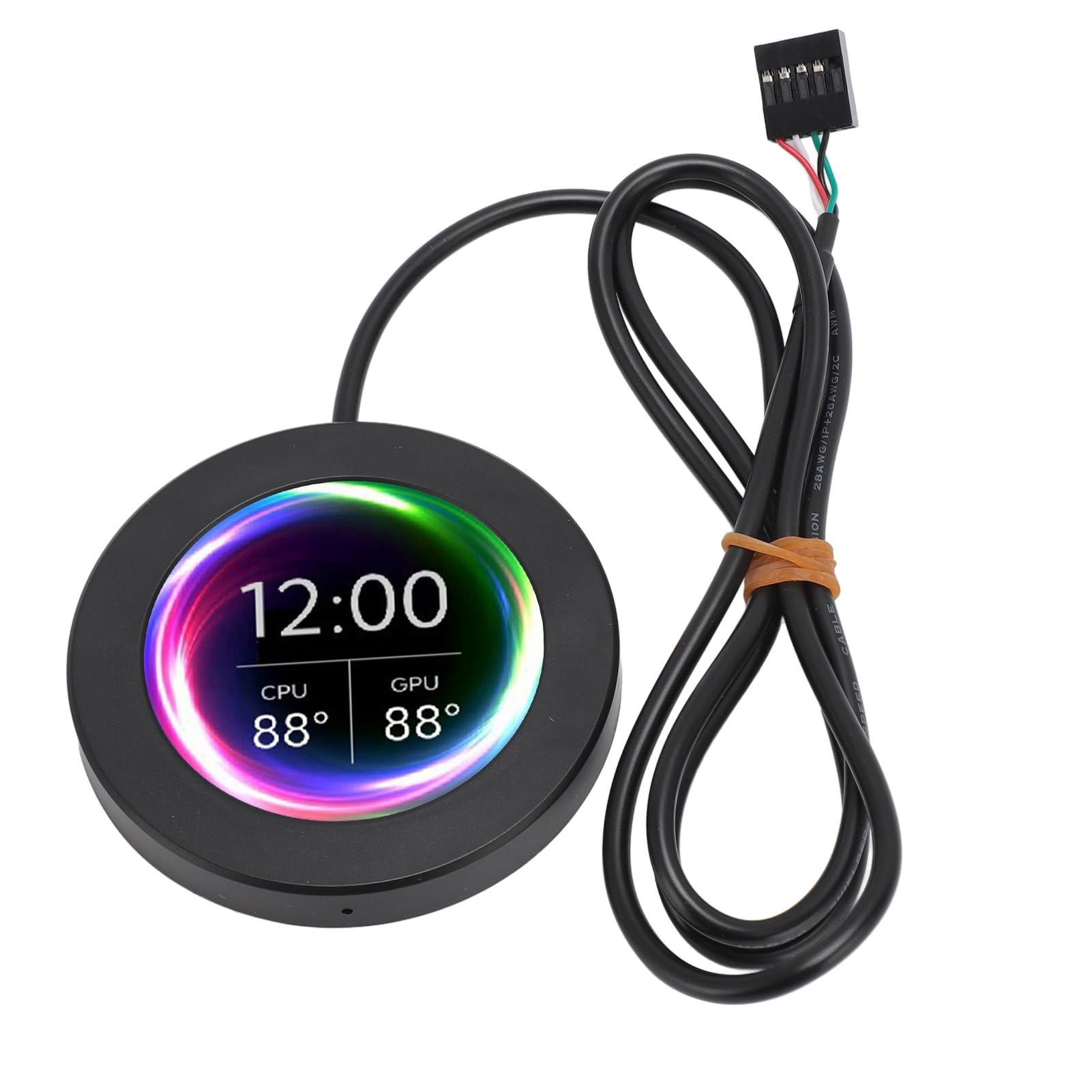 Annadue 2.1 AIO Computer Temperature Monitor with LCD Display - CPU Cooler Upgrade Kit, PC Sensor Panel for Water Cooling Systems, AIDA64 Compatible Computer Accessories (Black) - Perfect for Gaming Rigs and Custom PC Builds