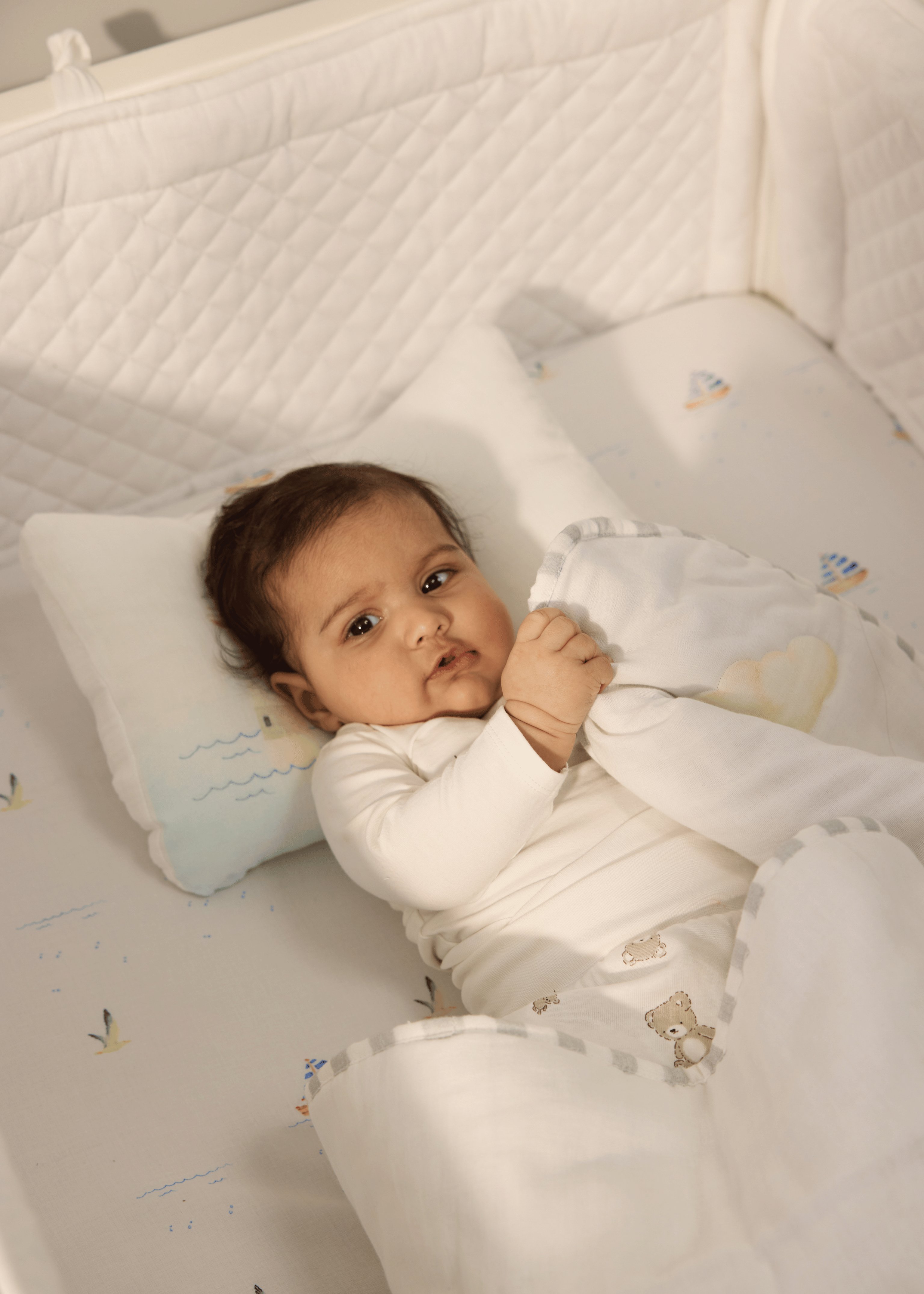 Luxury Riviera Cotton Bedding Set for Baby Crib - Soft, Breathable & Hypoallergenic - Perfect for Nursery, Toddler Room & Daycare