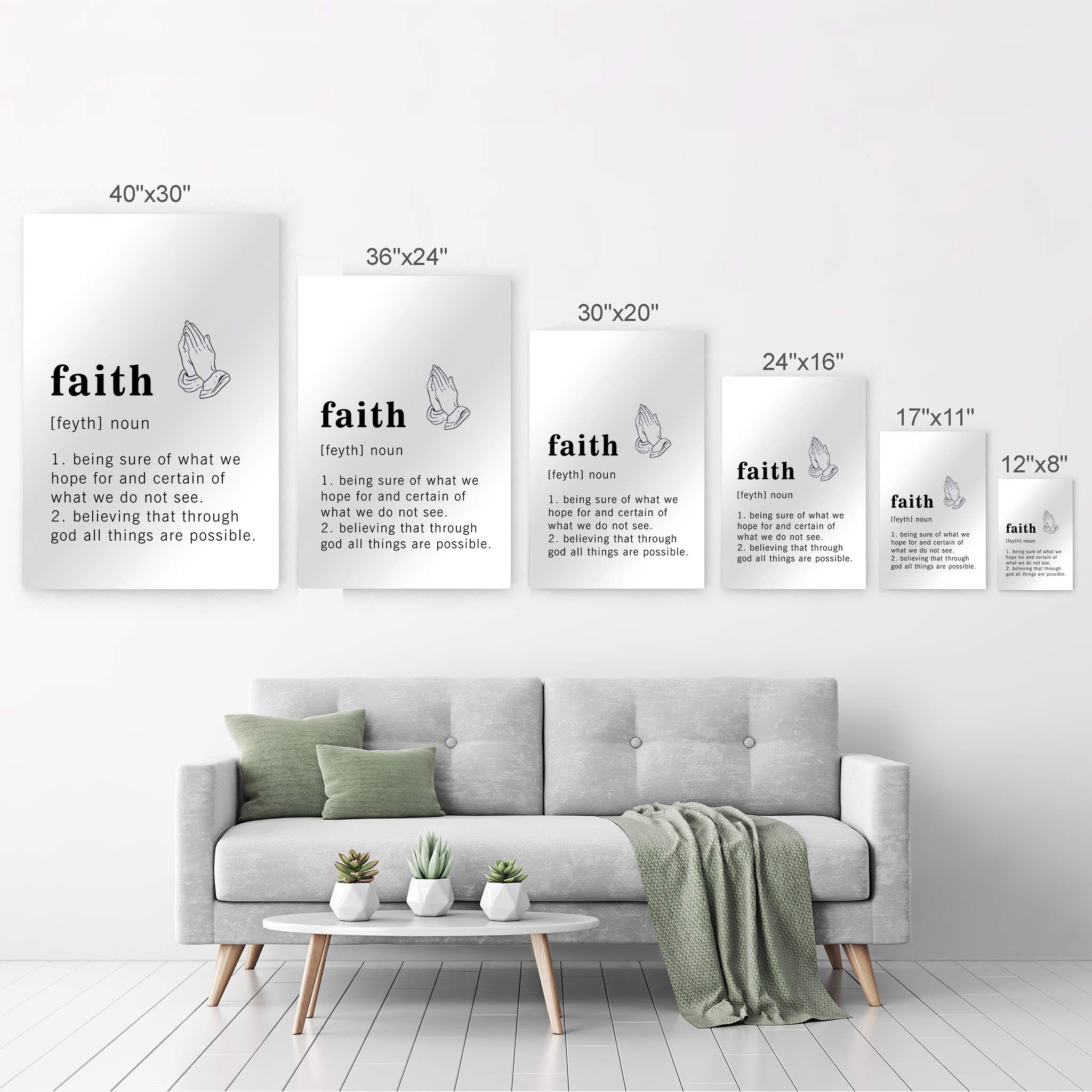 Funny Noun Dictionary Definition of Faith Metal Print - Inspirational Quote Sign for Office, Living Room, Bedroom & Bathroom - Ready to Hang Wall Art Home Decor (30x20 Inches, Made in USA) - Perfect for Gifts, Housewarming & Motivational Spaces