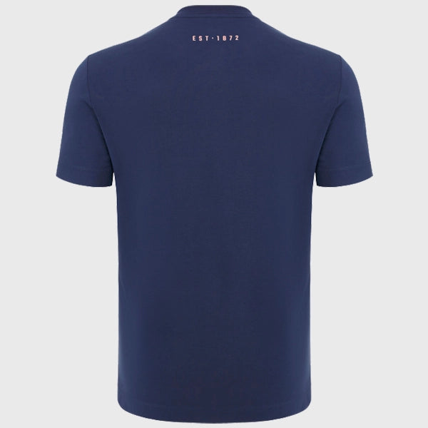 Edinburgh Rugby Macron Cotton T-Shirt - Navy Blue | Comfortable & Breathable for Sports & Casual Wear
