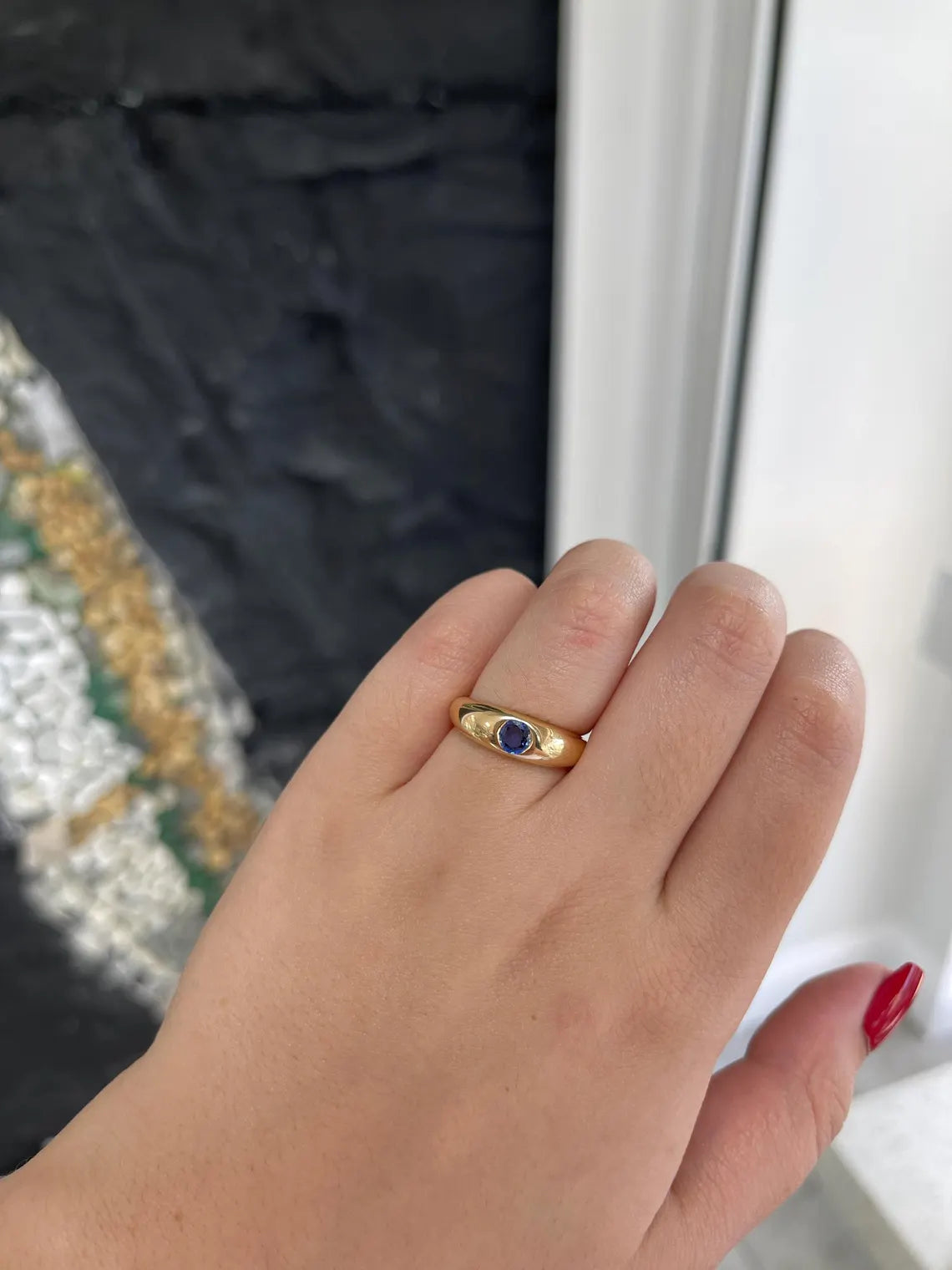 0.50 Carat Natural Round Blue Sapphire Solitaire Ring - Classic Elegant Engagement Wedding Jewelry Gift for Her - Perfect for Proposals, Anniversaries & Special Occasions