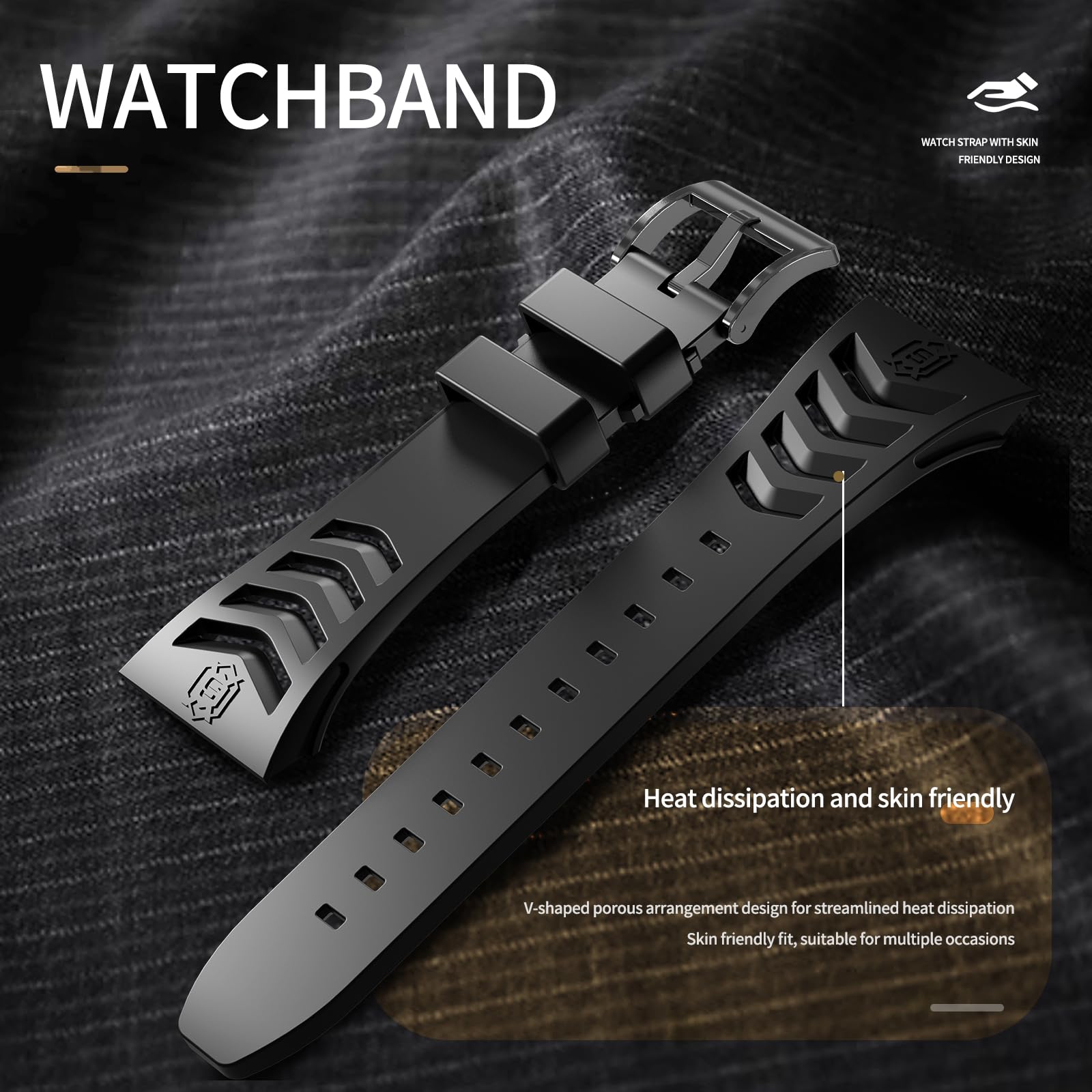 Premium Shockproof Armor Stainless Steel Smartwatch Case with Sport Band - Compatible with Apple Watch Series 9/8/7/SE2/6/5/SE/4 (44mm/45mm) - Durable Protection for Gym, Running & Outdoor Activities (Black)