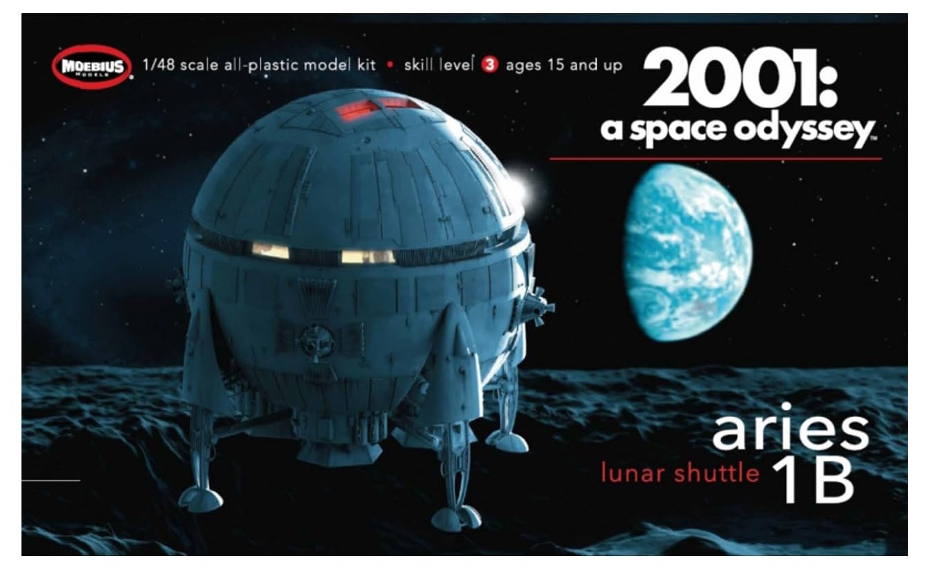 2001: A Space Odyssey Aries-1B Lunar Carrier 1/48 Scale Model Kit - Premium Collectible Spacecraft Replica for Sci-Fi Fans & Model Builders - Perfect for Display, Gifts, and Space-Themed Collections