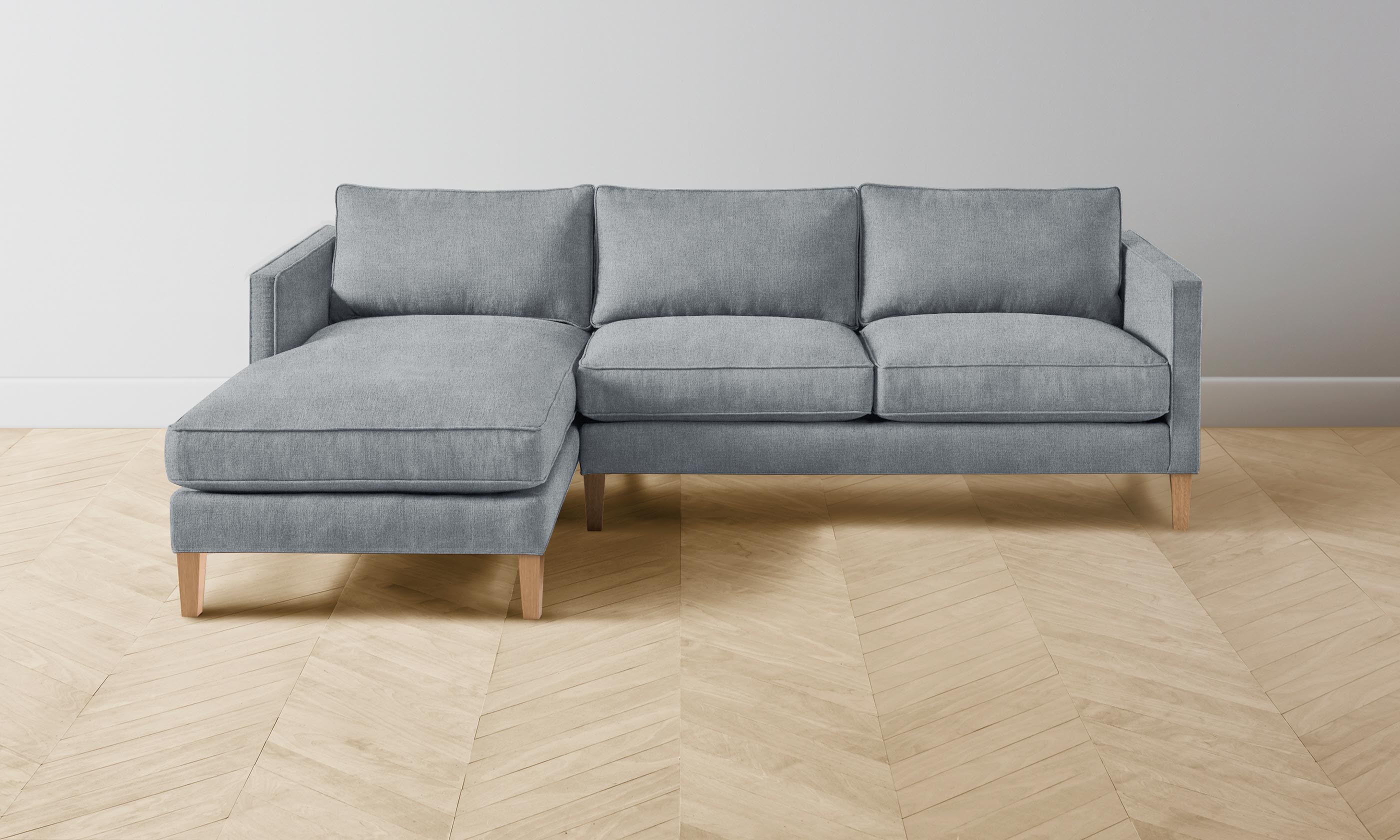 Premium Crosby Sectional Sofa with Performance Mélange Weave Fabric in Aegean Blue - Perfect for Living Room, Family Room or Home Theater Comfort