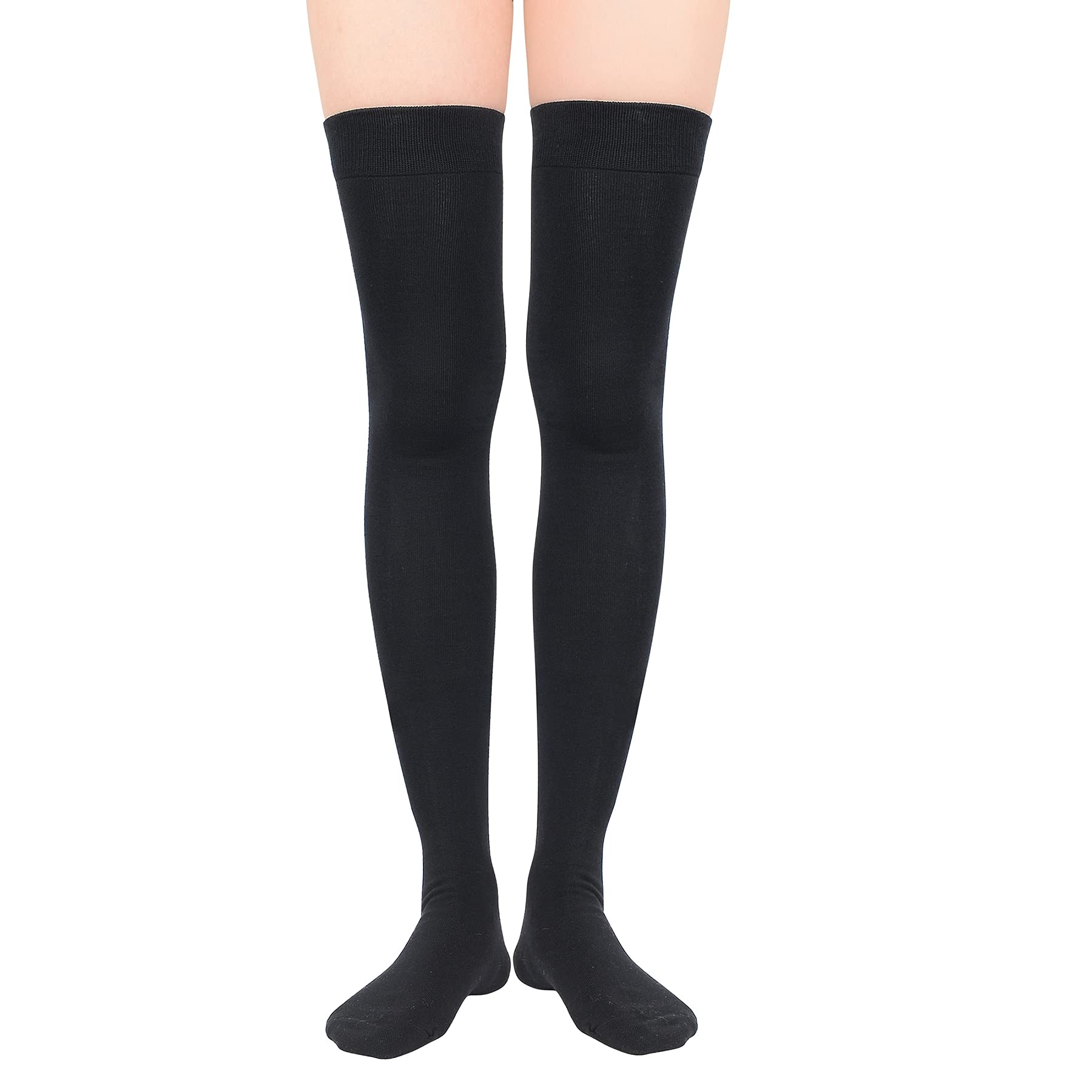 Zando Women's Cotton Thigh High Socks - Over Knee Stockings for Daily Wear & Outfits