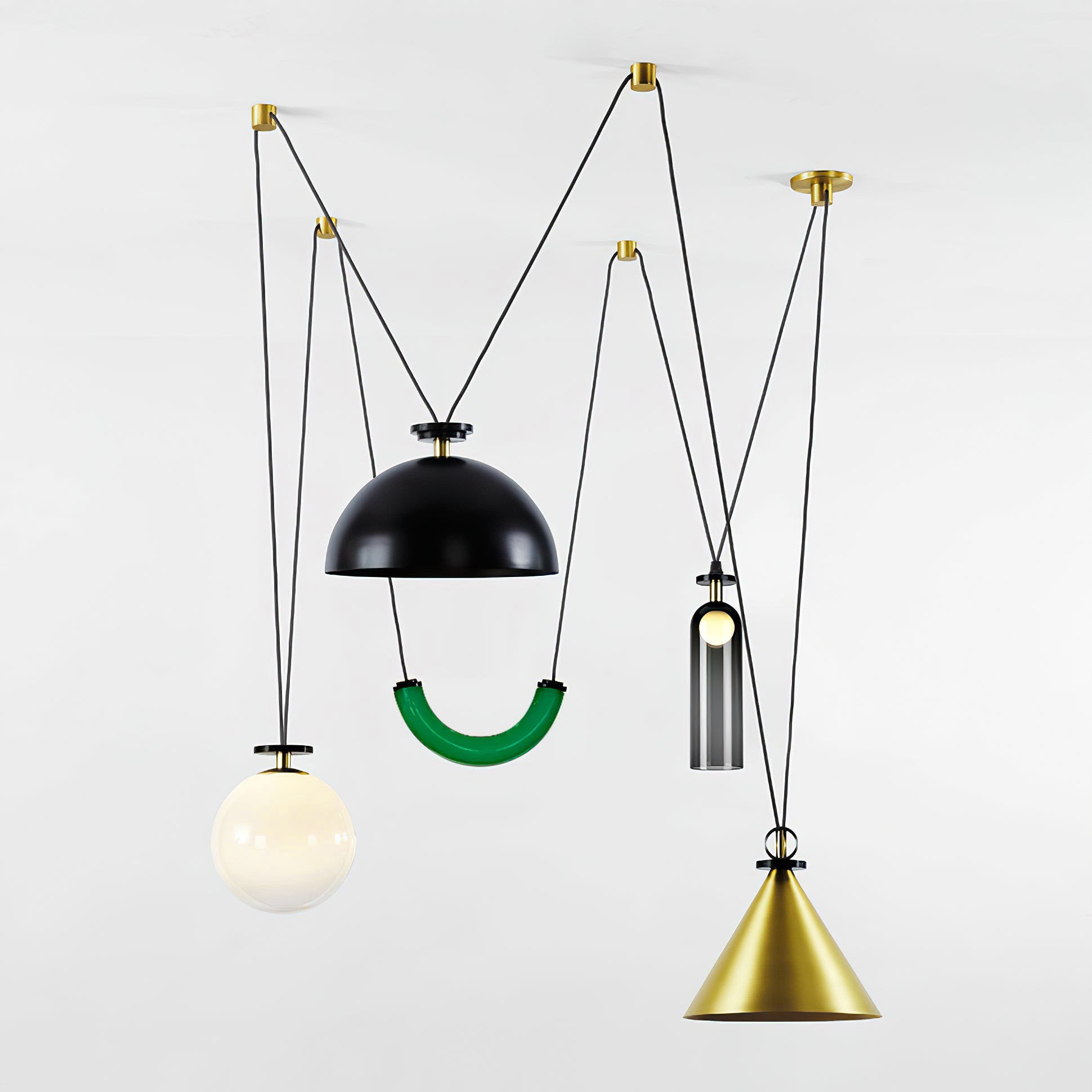 Modern Geometric Shape Art Chandelier - Elegant Lighting for Living Room, Dining Room & Bedroom Decor