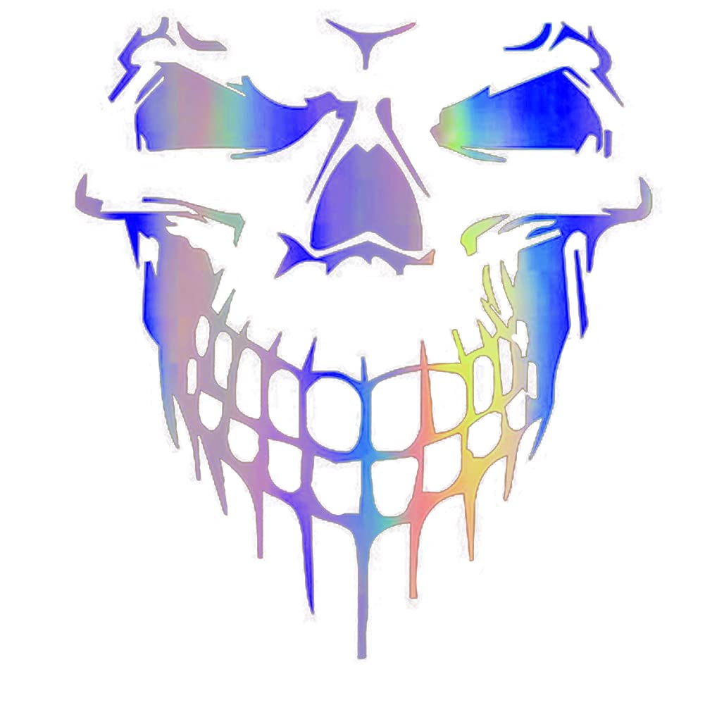 JSCARLIFE Skull Car Decals - Self-Adhesive Vinyl Graphics for Car Hood, Truck, Side & Rear Window - Universal Fit (21.65