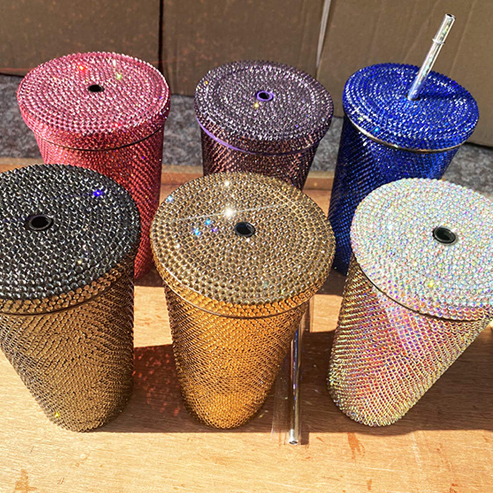 Walbest 17oz Glitter Tumbler with Lid & Straw - Stainless Steel Rhinestone Bling Cup for Cold Drinks & Coffee - Cute Sparkly Travel Mug for Women - Perfect for Office, Gym & Outdoor Activities