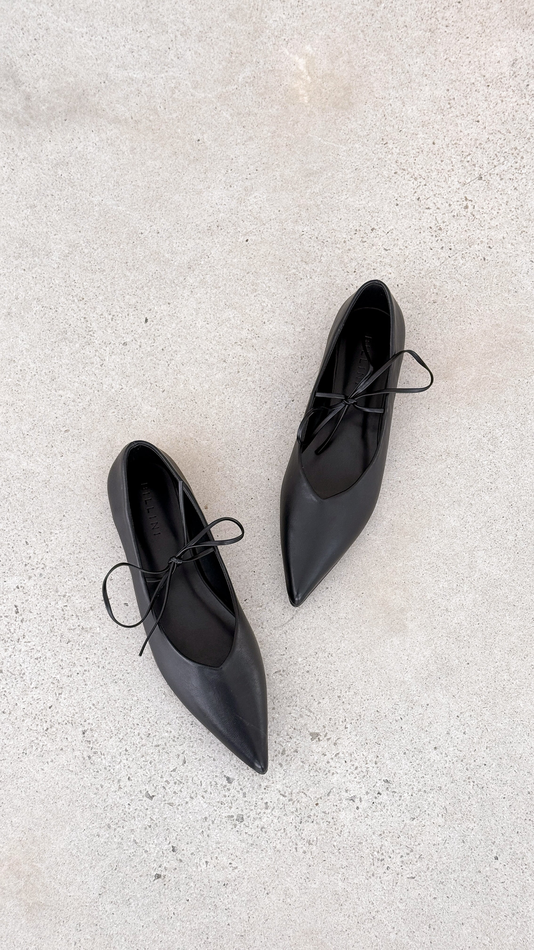 Haruna Women's Ballet Flats - Comfortable Black Leather Flat Shoes for Work, Office & Casual Wear