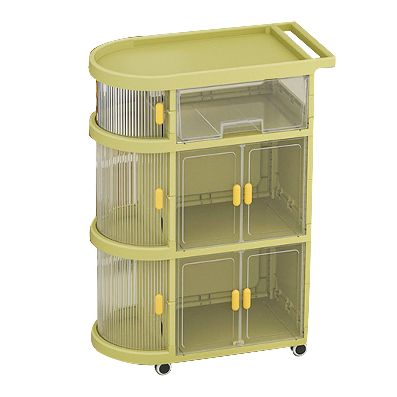 4-Tier Baby Diaper Cart - Space-Saving PP Storage Organizer for Nursery, Bedroom & Baby Essentials (Green) - Perfect for Diapers, Wipes, Toys & Baby Care Items