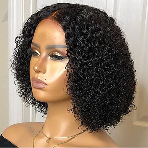 13x6 HD Transparent Lace Front Wigs Human Hair - Brazilian Curly 130 Density 10 Inch Glueless Pre-Plucked Wig for Women | Perfect for Daily Wear, Parties & Special Occasions