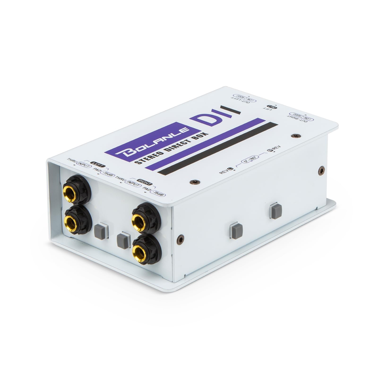 Bolanle Pro DI Passive Direct Box - 2 Channel Premium Direct Box for Instruments, Balanced & Unbalanced XLR Impedance Transformer, Ground Loop Isolation - Perfect for Live Performances, Studio Recording, and Audio Equipment Connectivity (D2)