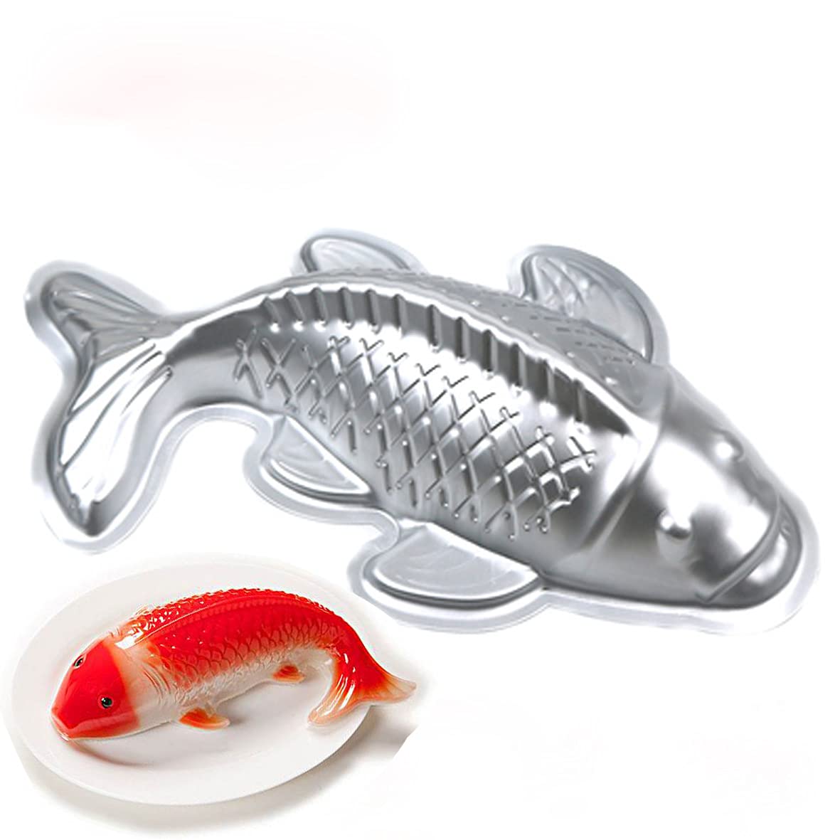 Premium 3D Aluminum Alloy Fish Cake Mold - 9 Inch Professional Baking Pan for Carp-Shaped Cakes, Fondant Decorations & Creative Desserts - Perfect for Birthday Parties, Japanese Wagashi, and Themed Baking Projects
