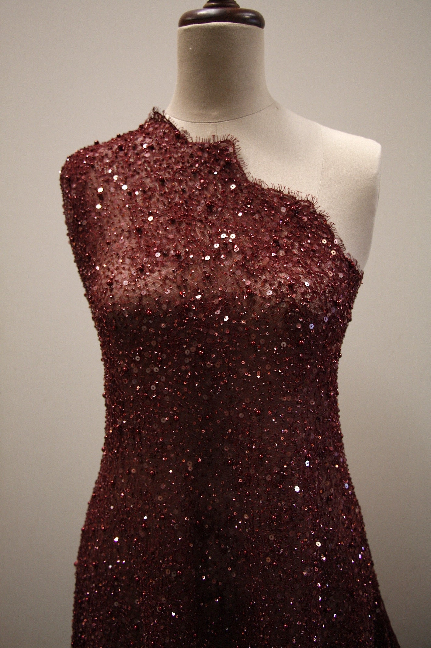 Blanche Beaded Merlot Dress - Elegant Women's Evening Gown with Sequins for Parties, Weddings & Special Occasions