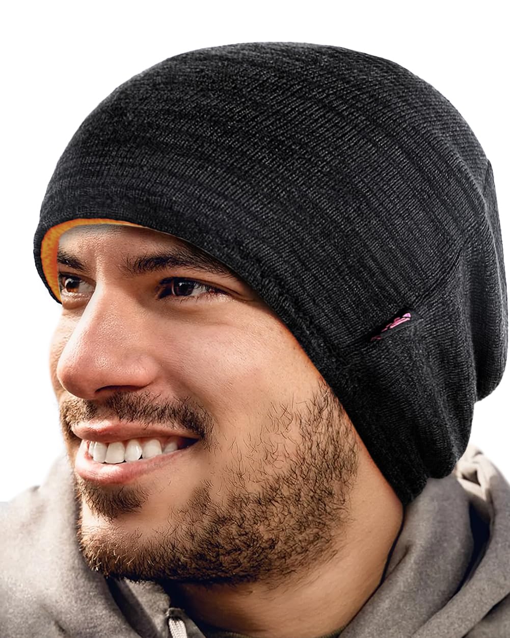 Winter Fleece Lined Knitted Beanie Hats for Men & Women - Reversible Windproof Watch Cap, Warm Skull Cap for Cold Weather - Perfect for Skiing, Snowboarding & Outdoor Activities