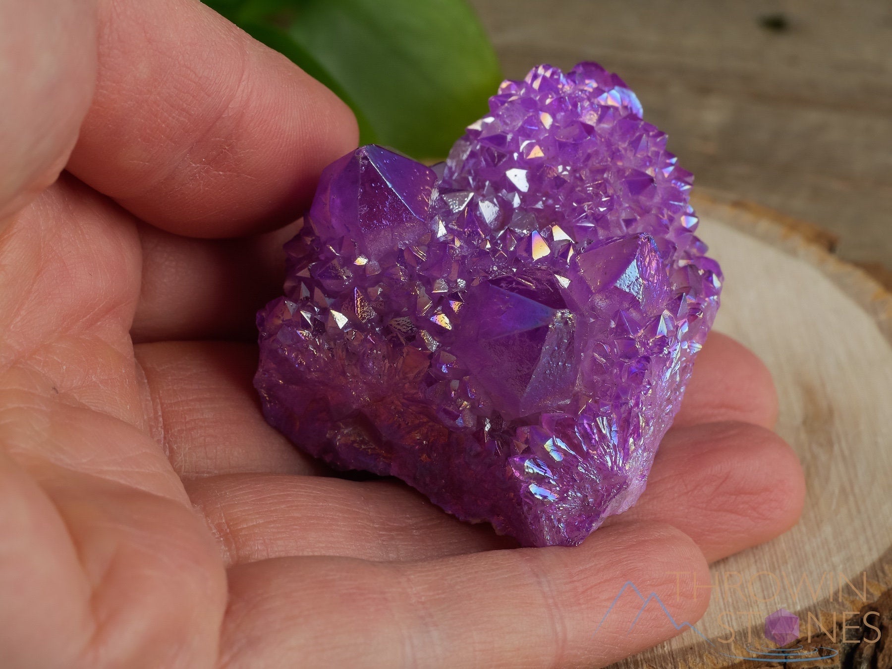 Rainbow Aura Quartz Crystal Cluster - Natural Ruby Pink Spirit Quartz for Home Decor, Meditation & Healing | Metaphysical Crystal Gift R0543