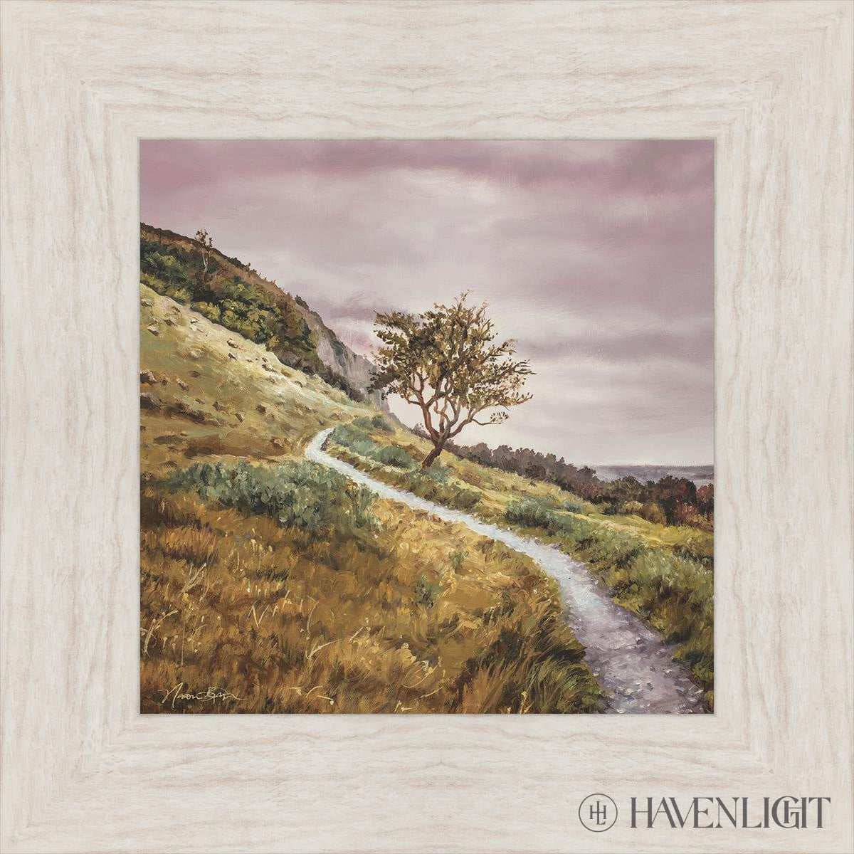 Broken Path Mountain Top Wall Art - Handmade Boho Decor for Living Room, Bedroom & Office - Inspirational Nature Landscape Painting for Home Decor